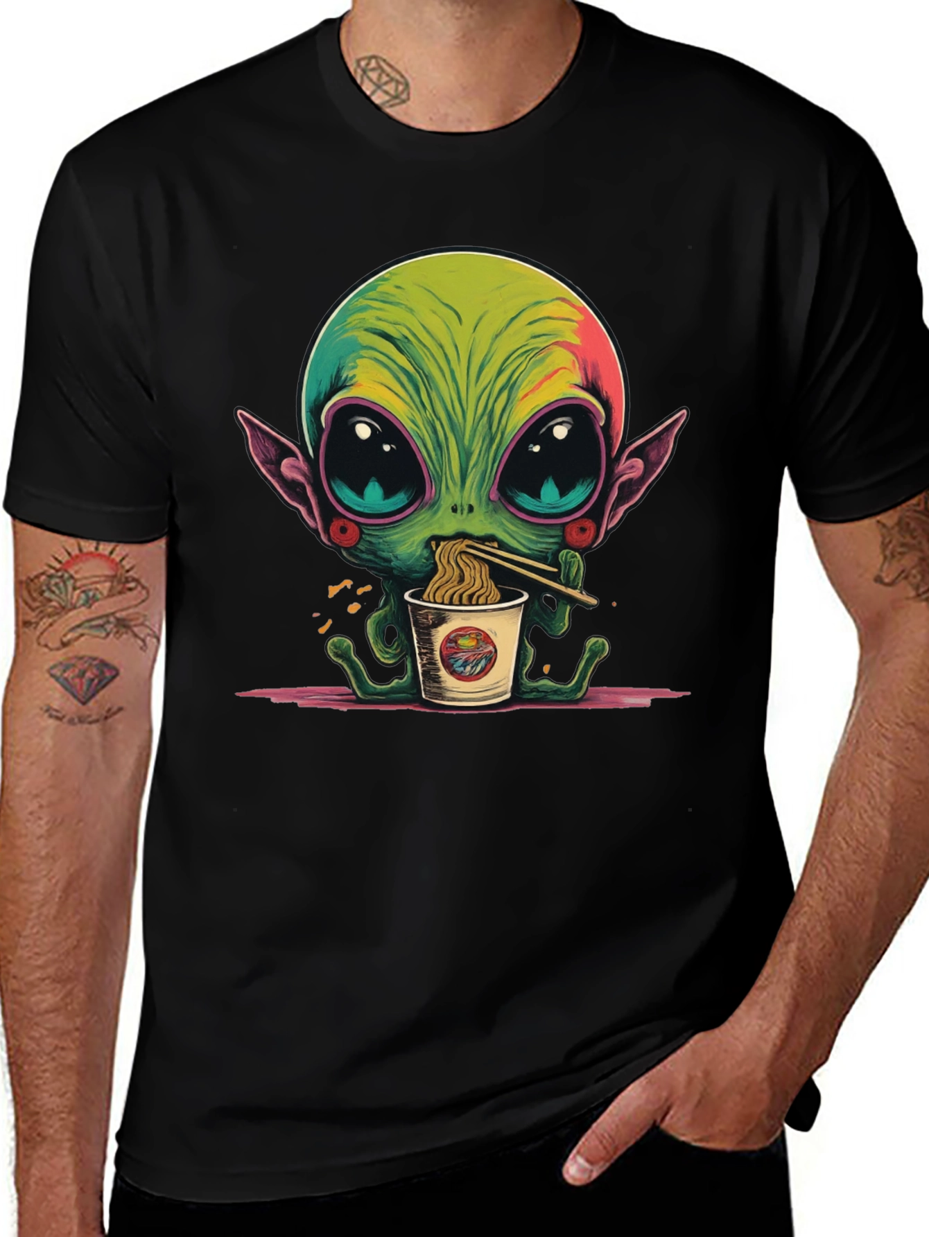 Variant 17 of Alien Ramen T-Shirt - Unique Graphic Tee