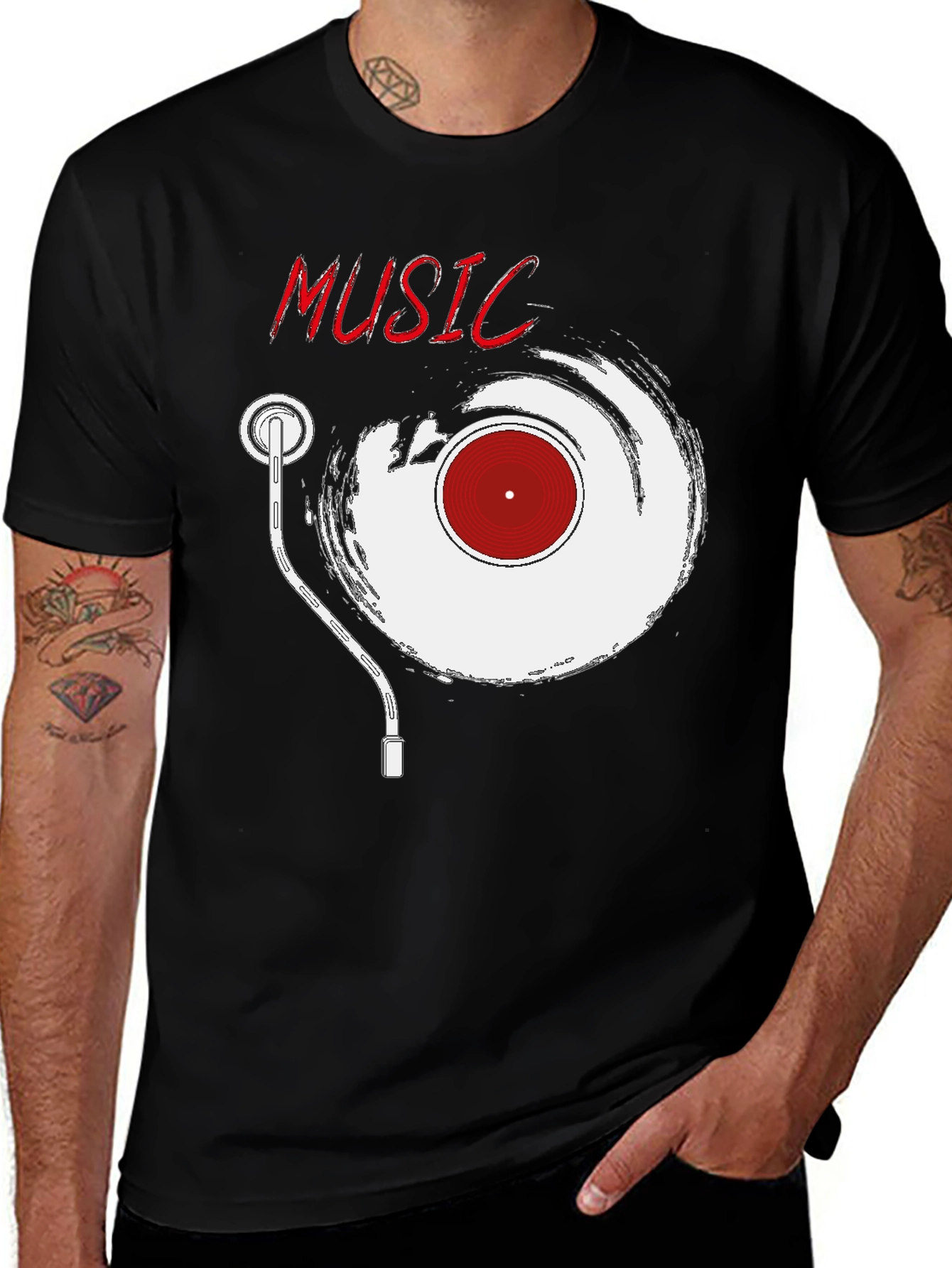 Variant 20 of Music Record Graphic Tee - Stylish Black T-Shirt