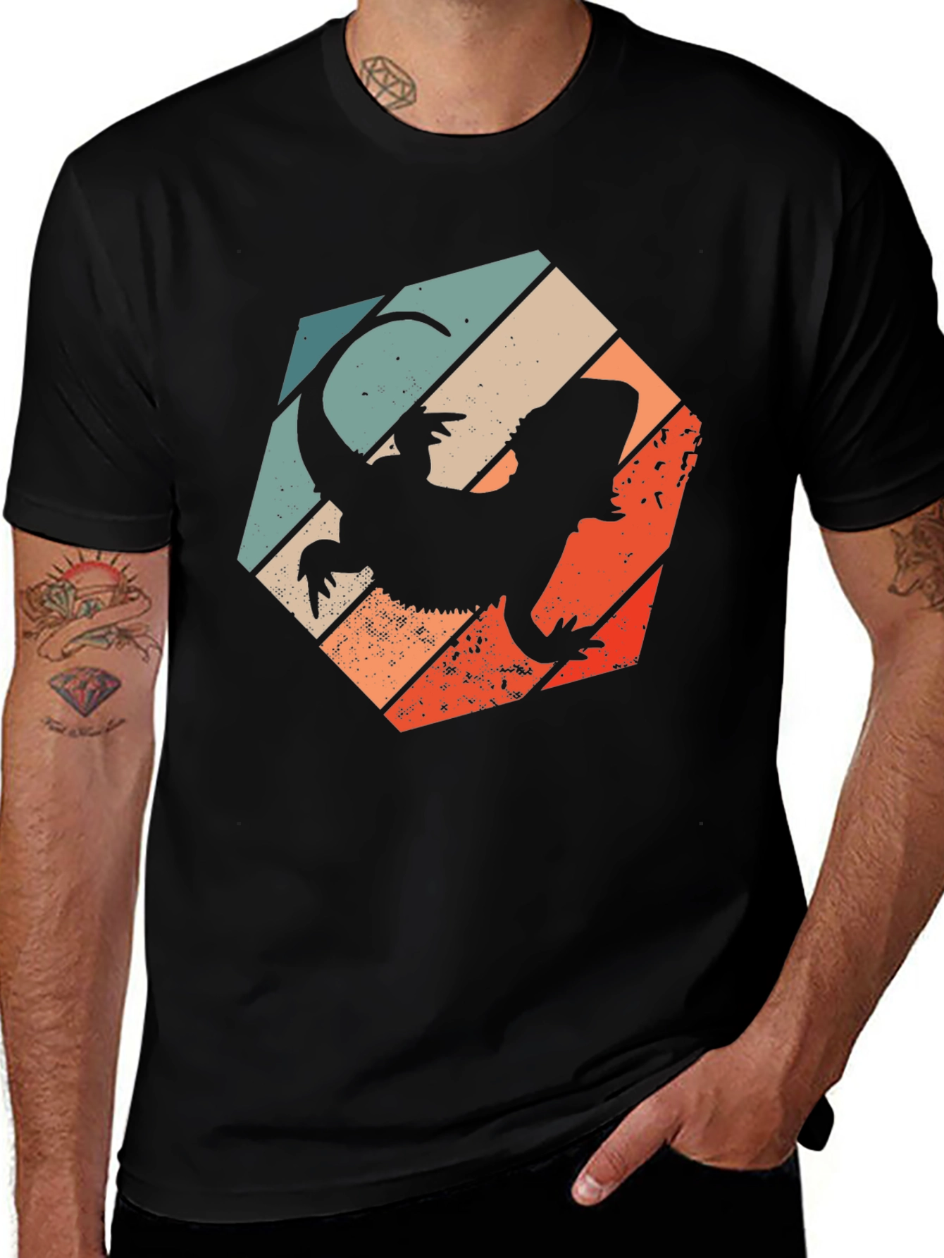 Variant 20 of Retro Bearded Dragon Silhouette T-Shirt