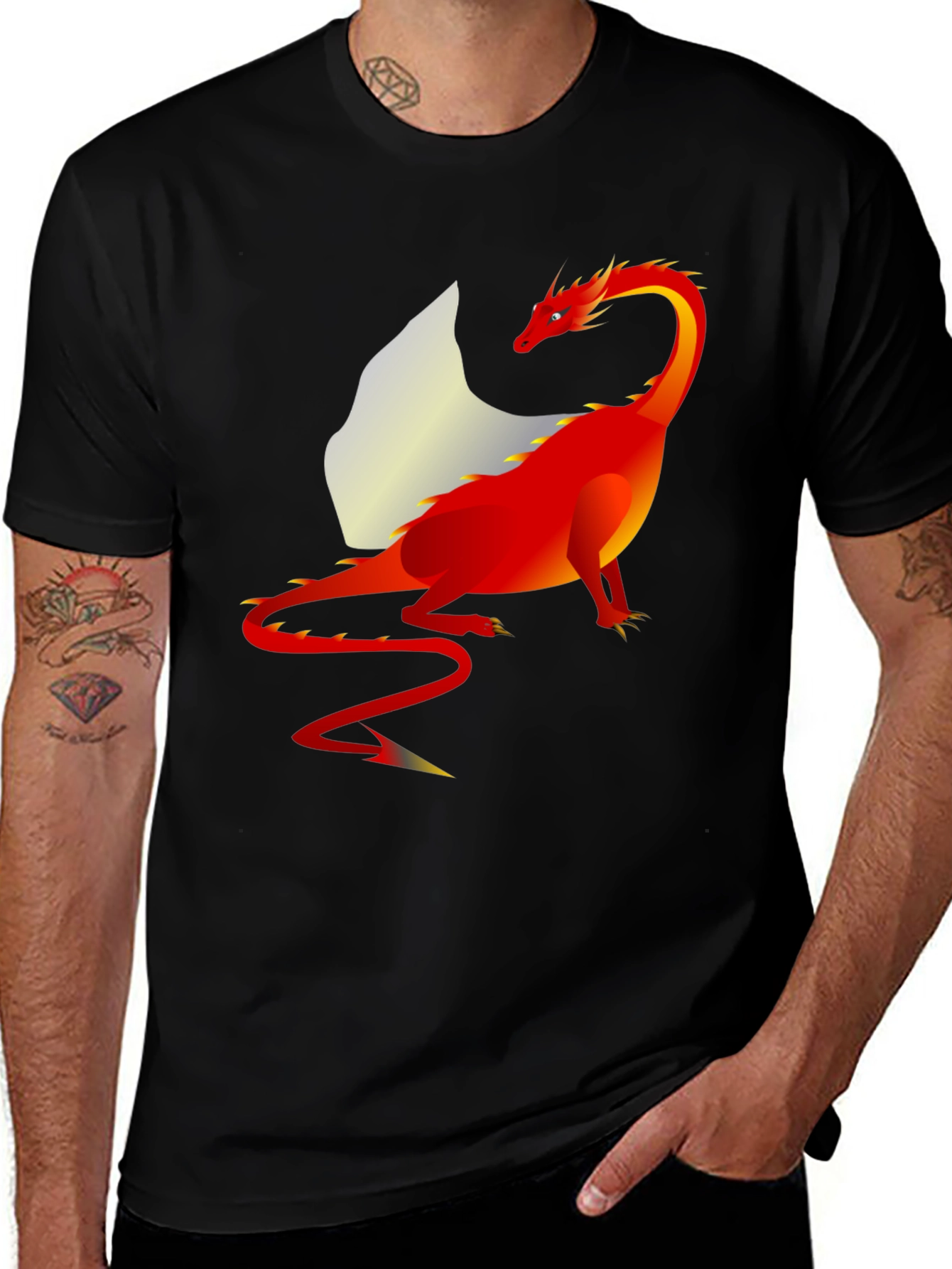 Variant 8 of Dragon Graphic Black T-Shirt