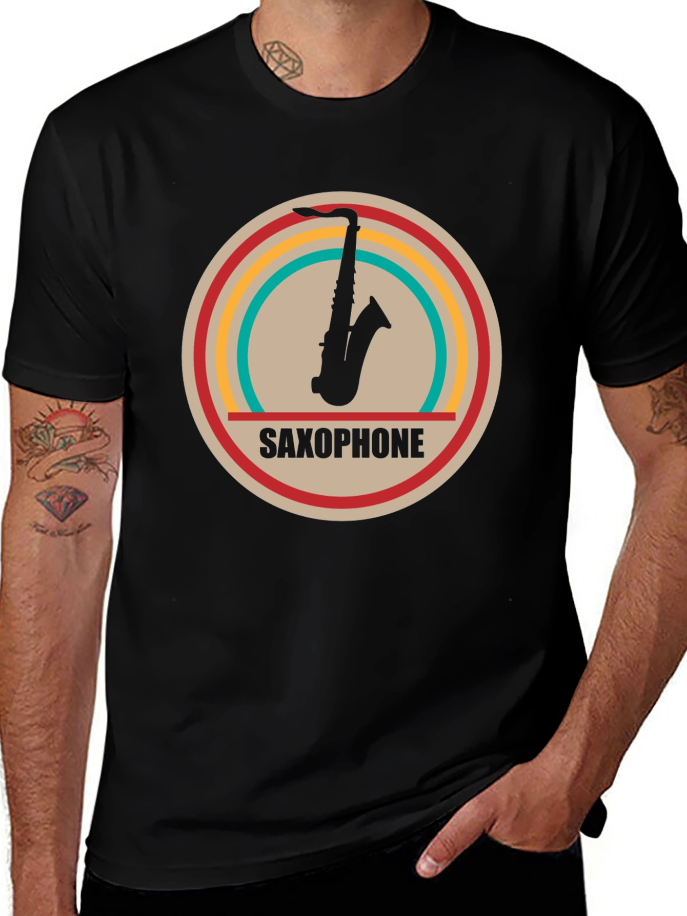 Variant 18 of Saxophone Graphic Tee - Retro Music Lover's Shirt