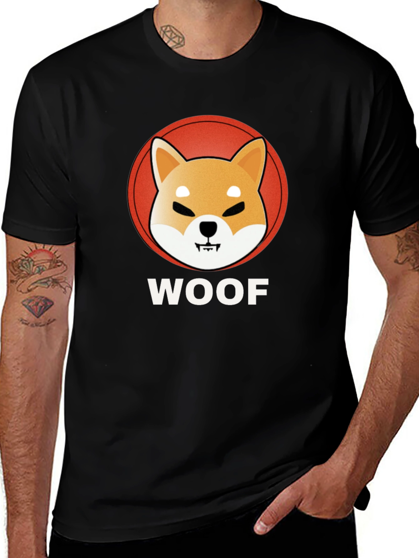 Woof Shiba Inu T-Shirt - Crypto Dog Tee