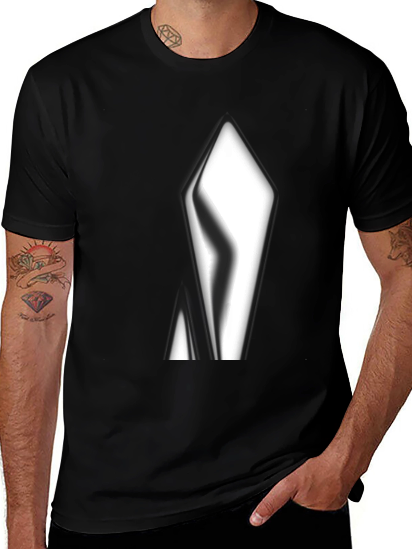 Black Abstract Graphic Black T-Shirt main image