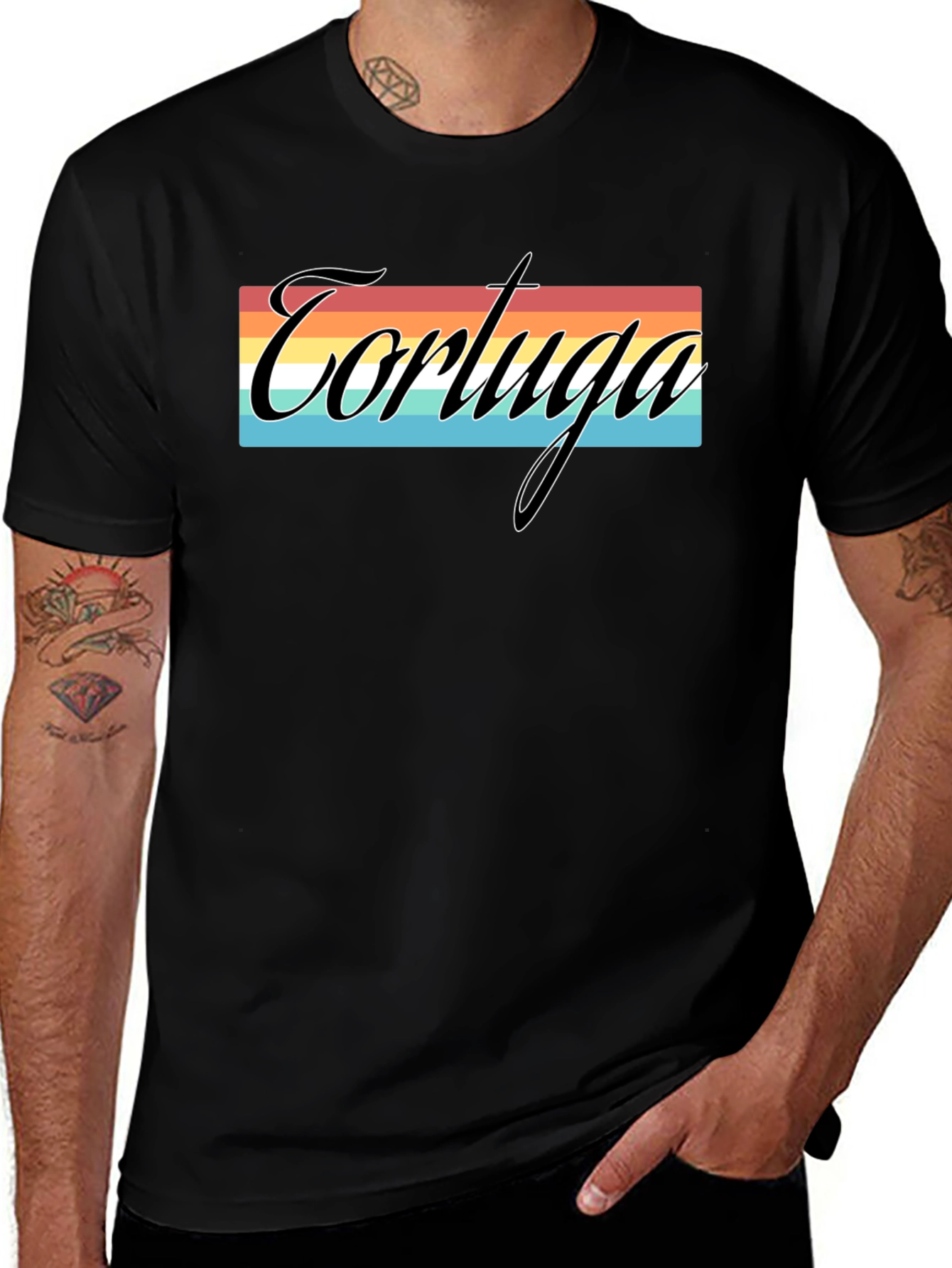 Variant 29 of Tortuga Retro Striped Graphic Tee