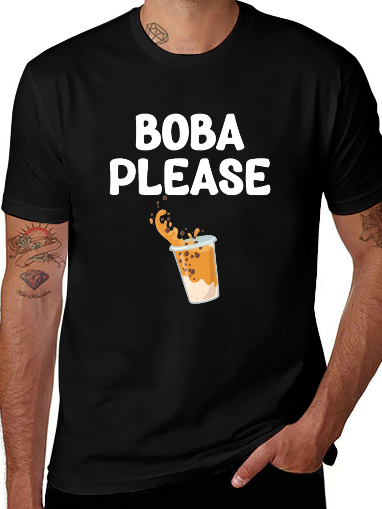 Boba Please Black T-Shirt