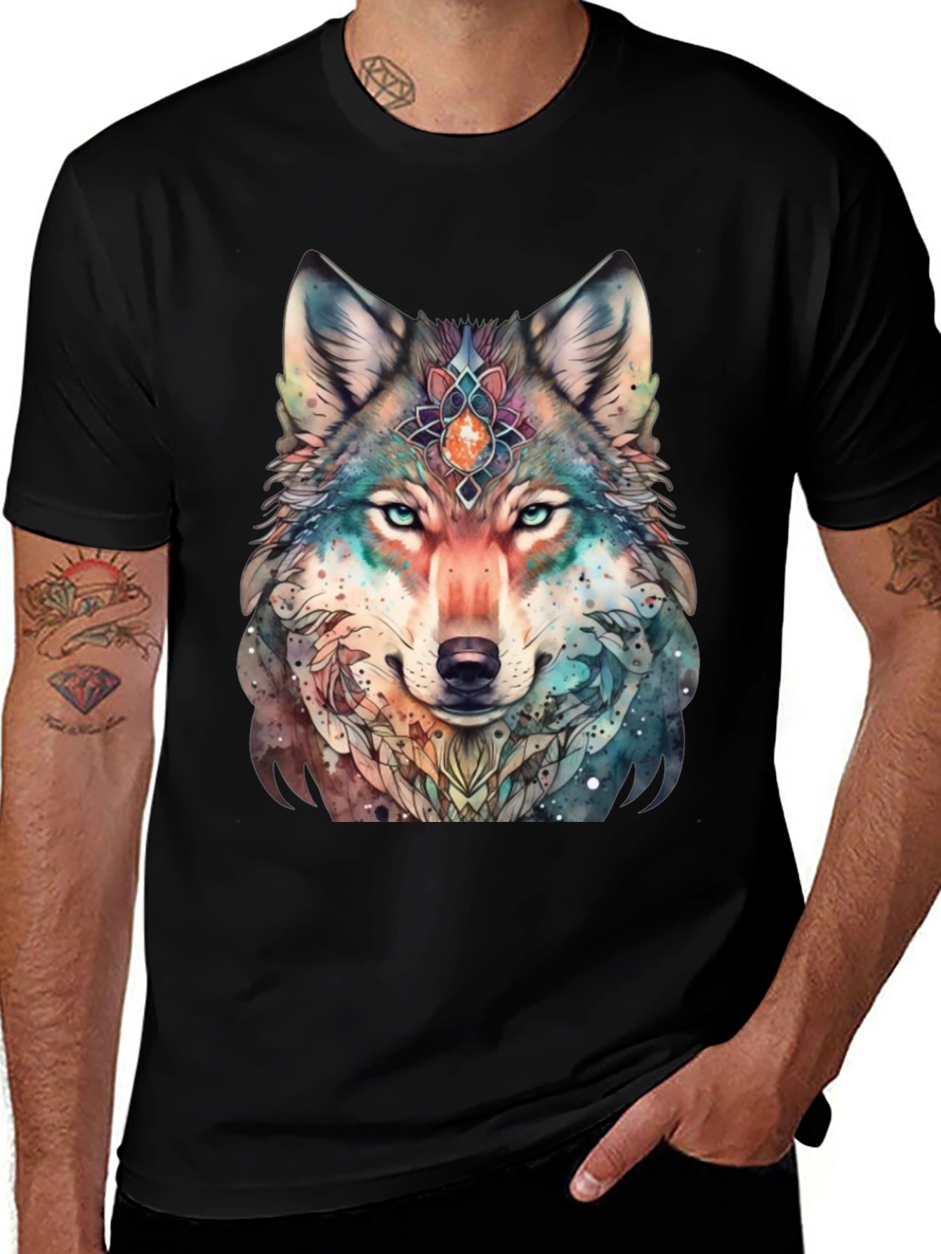 Variant 2 of Wolf Spirit T-Shirt - Artistic Animal Design