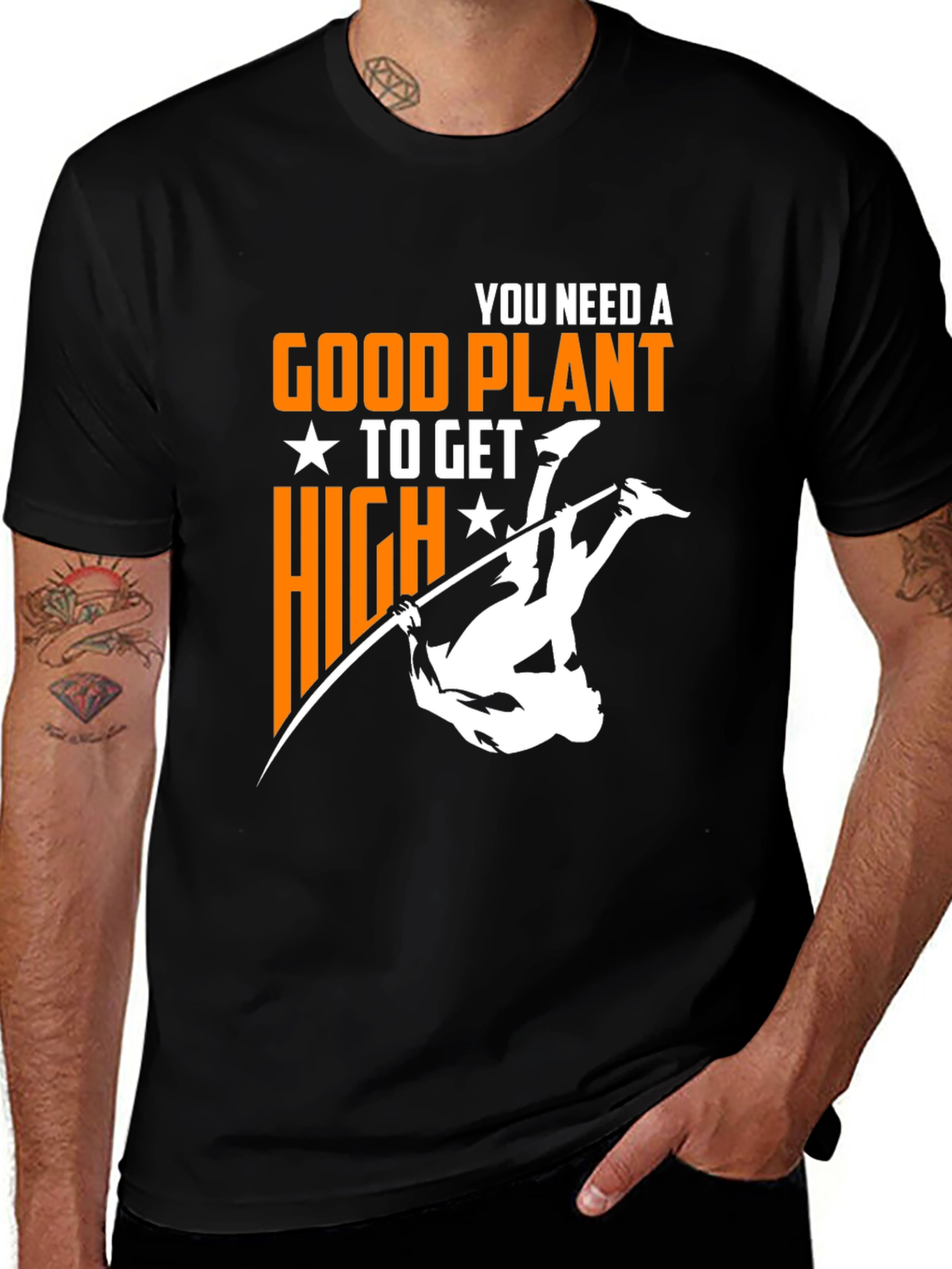 Variant 4 of Good Plant to Get High Black Graphic Tee
