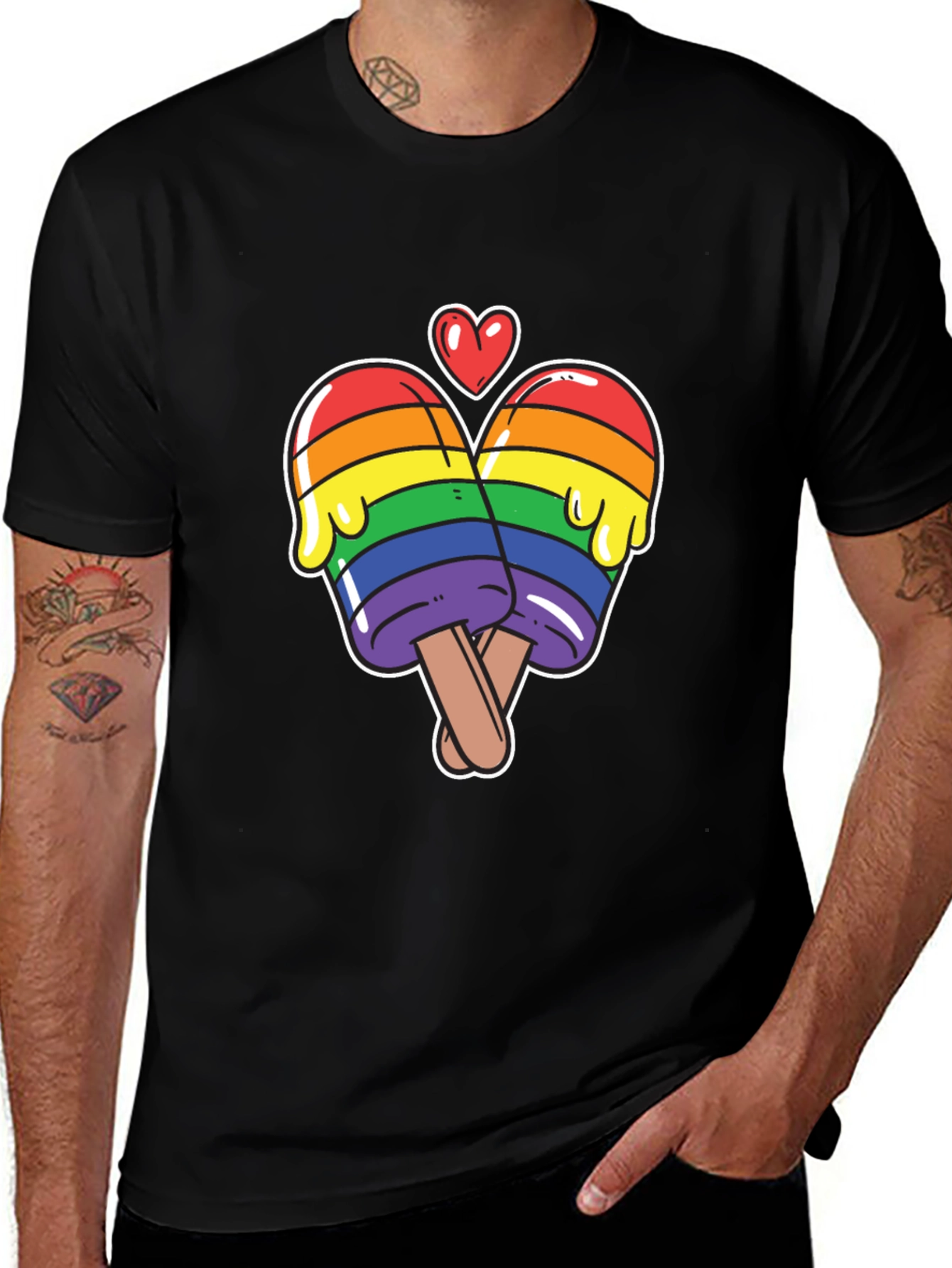 LGBT Pride Popsicle Heart Tee