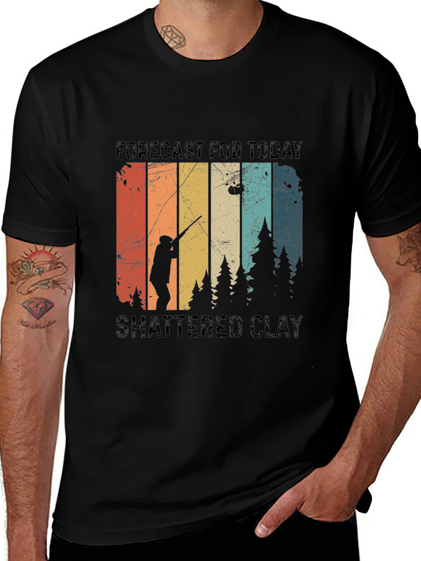 Variant 7 of Forecast Shattered Clay Shooting T-Shirt