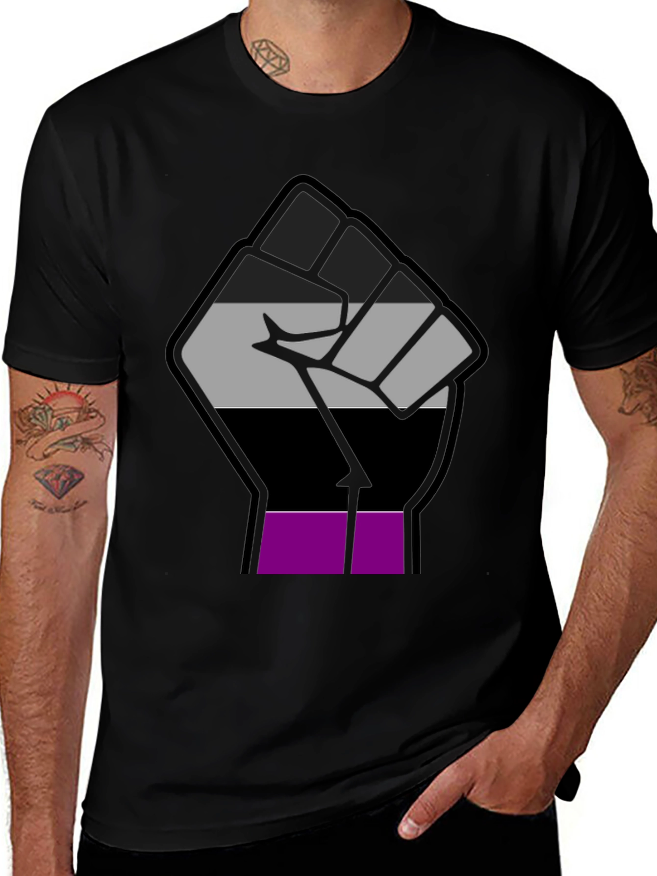 Ace Pride Fist T-Shirt - Asexual Visibility