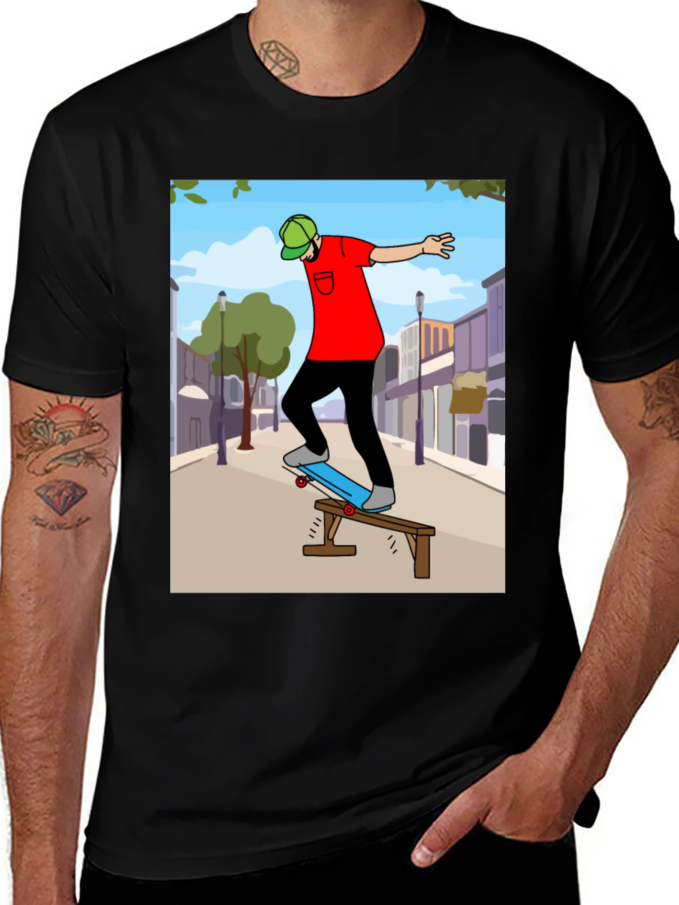 Variant 27 of Skateboarding Graphic Tee - Cool Street Style