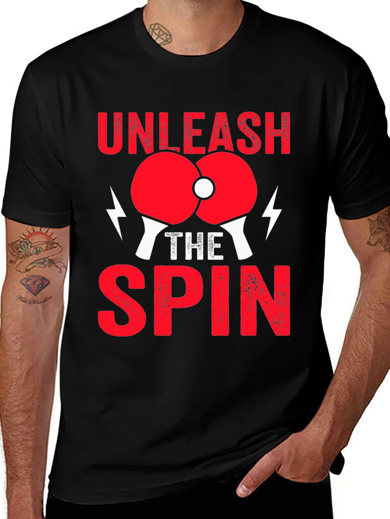 Unleash the Spin T-Shirt - Ping Pong Design