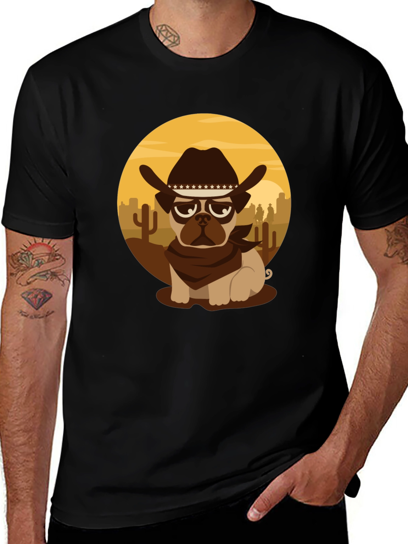 Variant 7 of Cowboy Pug T-Shirt