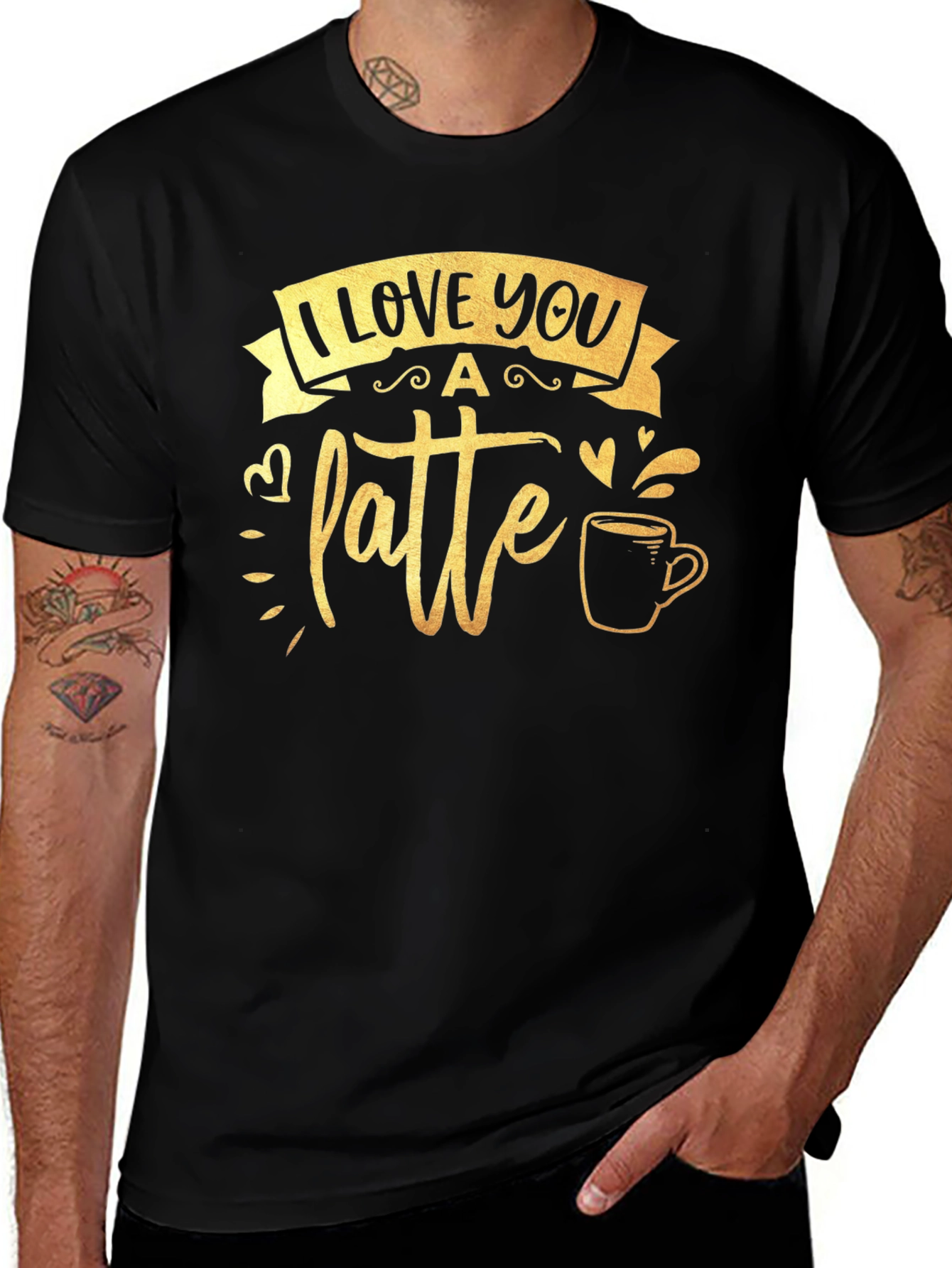 Variant 27 of I Love You A Latte Black Graphic Tee