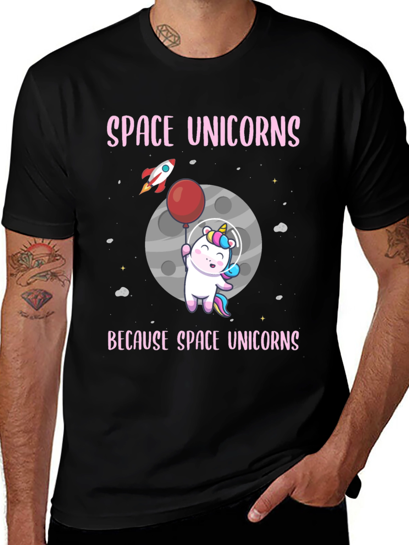 Variant 3 of Space Unicorns Graphic T-Shirt