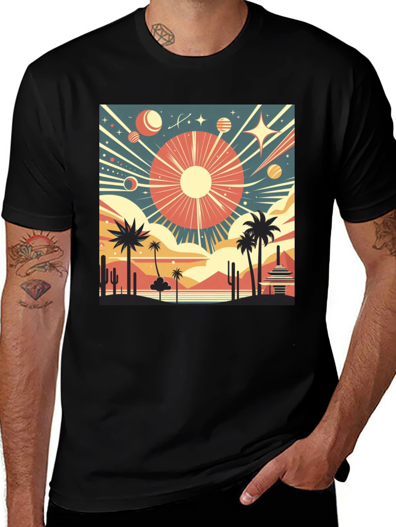 Variant 11 of Retro Desert Scene Graphic Tee