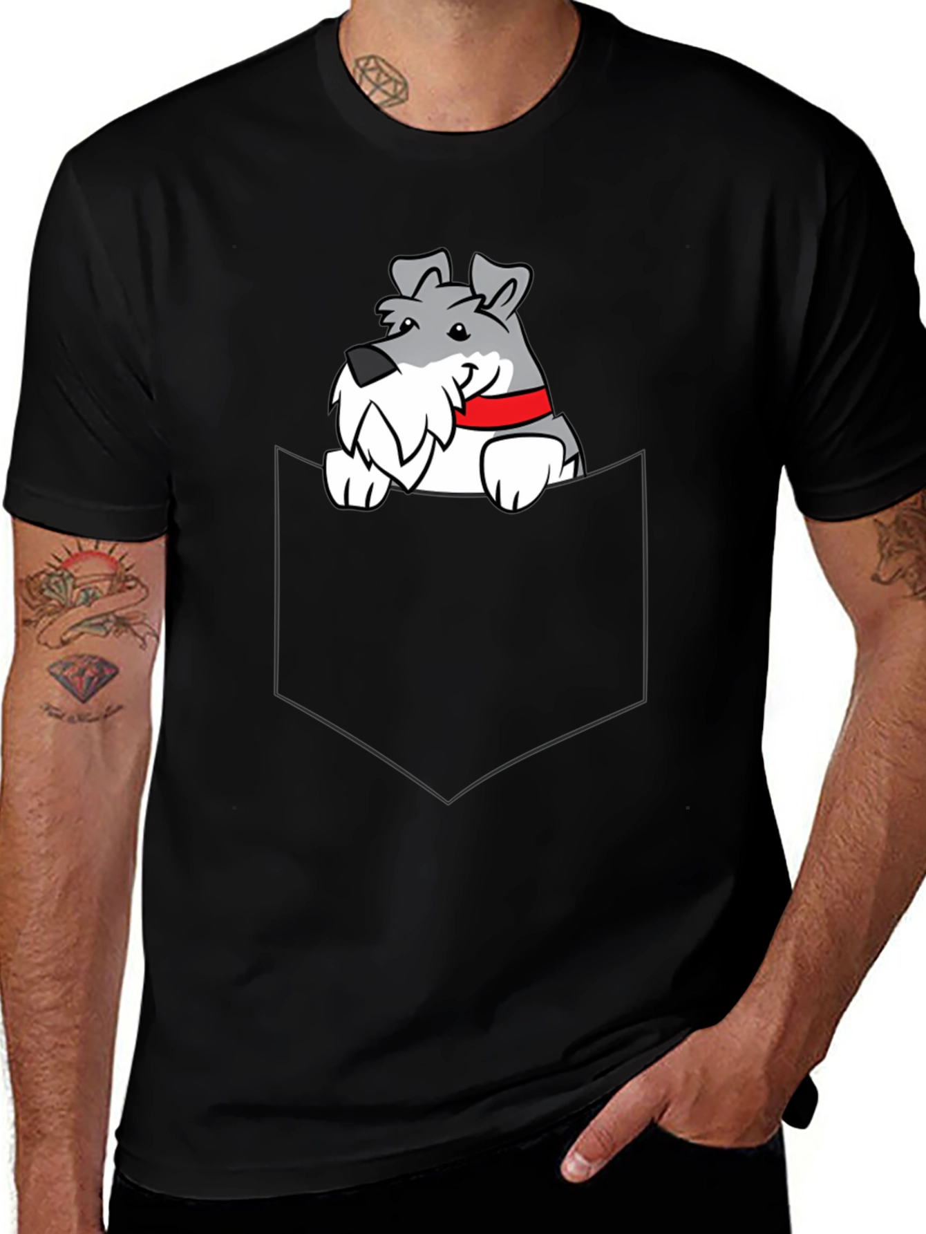 Variant 25 of Dog in Pocket Graphic T-Shirt - Funny Animal Tee