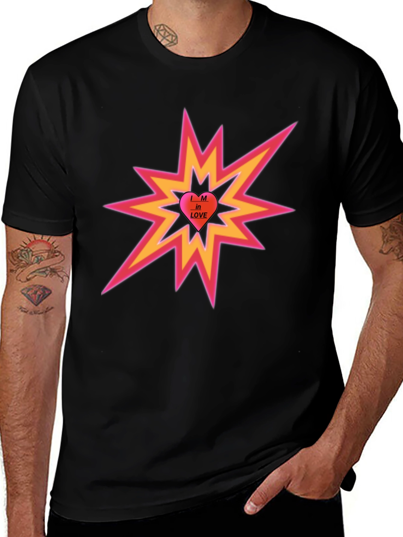 Variant 22 of I'm in Love Heart Explosion Black T-Shirt