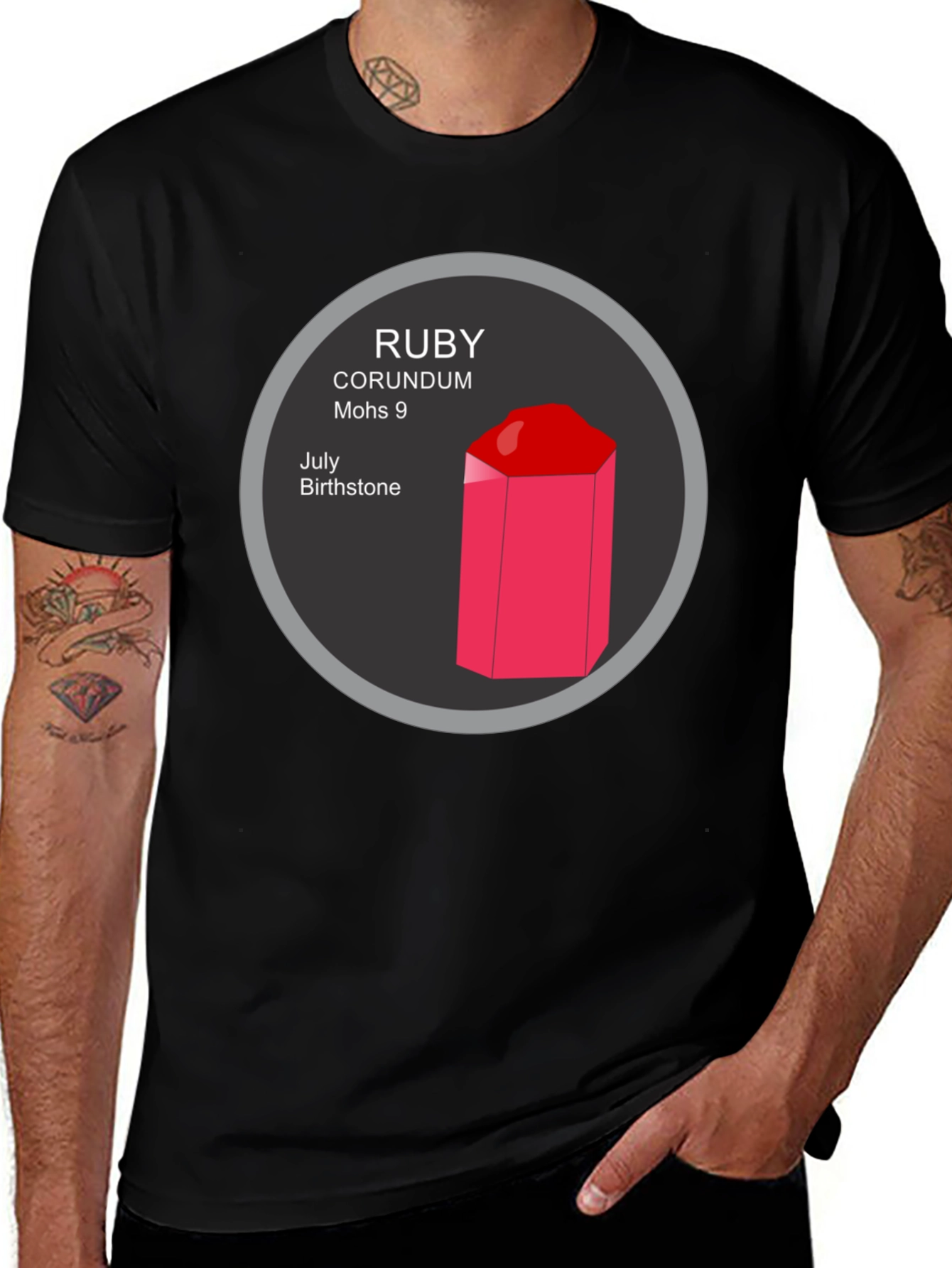 Ruby Birthstone T-Shirt - July Corundum Gem Tee