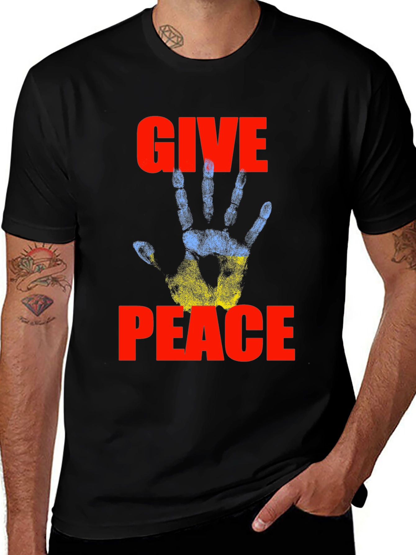 Ukraine Peace T-Shirt - Give Peace a Hand