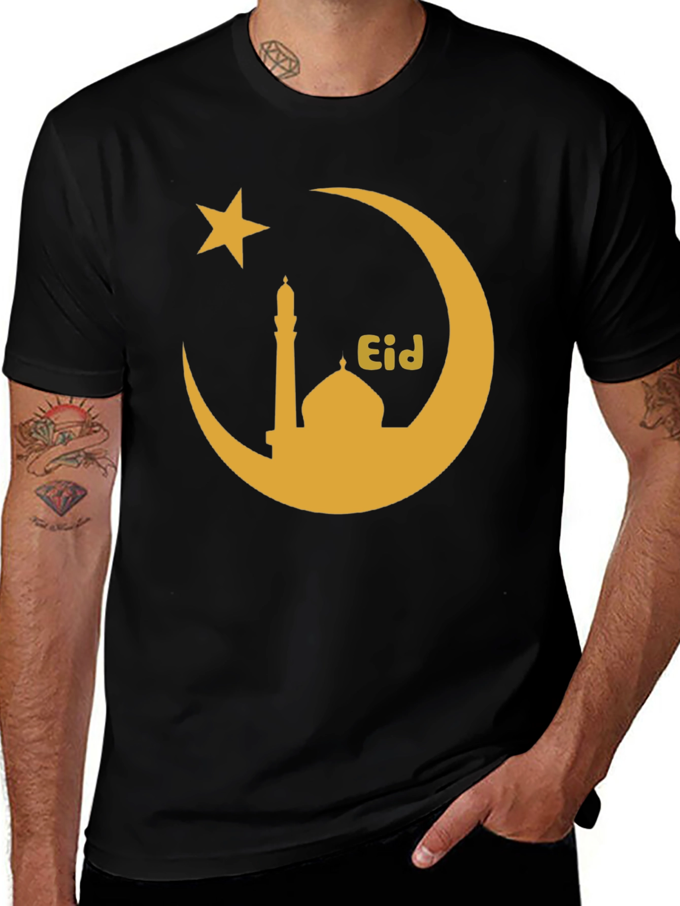 Eid Mubarak Crescent Star T-Shirt