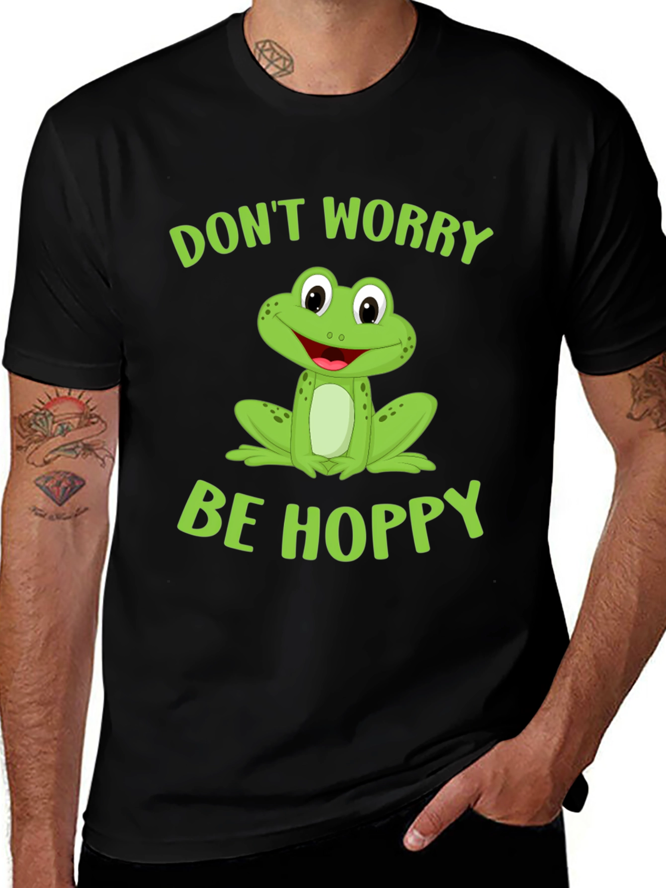Variant 22 of Don't Worry Be Hoppy Frog Graphic Tee