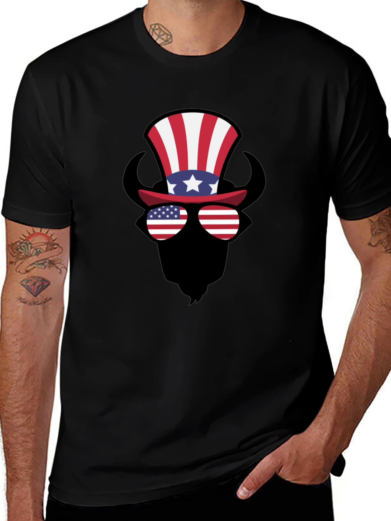Variant 30 of Patriotic Buffalo Graphic Tee - USA Pride