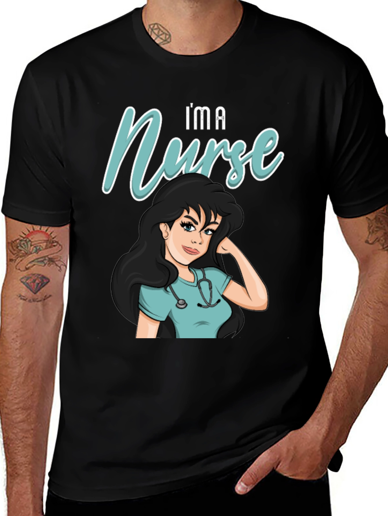 Variant 17 of I'm A Nurse Cartoon Graphic T-Shirt