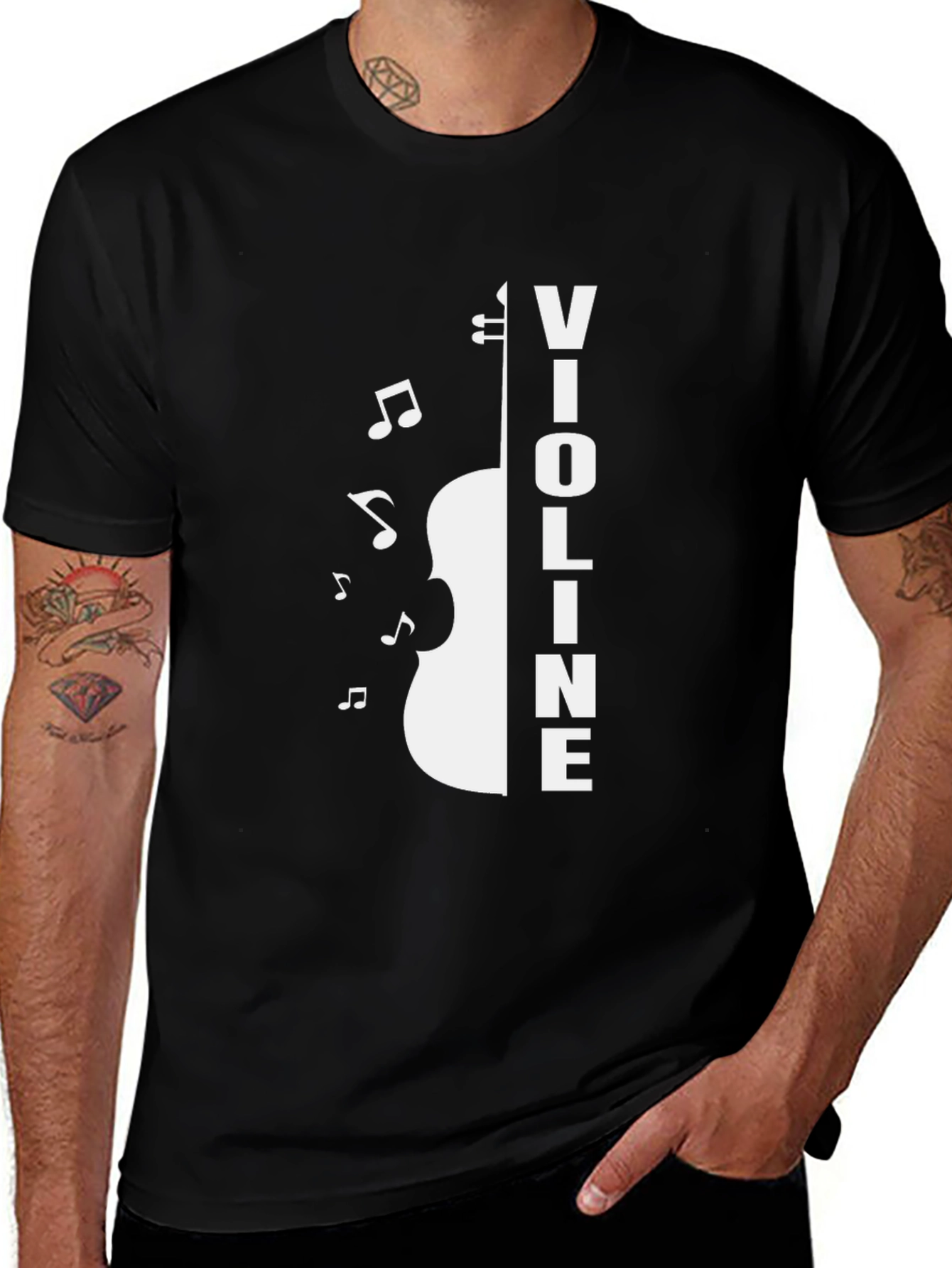 Violin Music T-Shirt - Black Graphic Tee