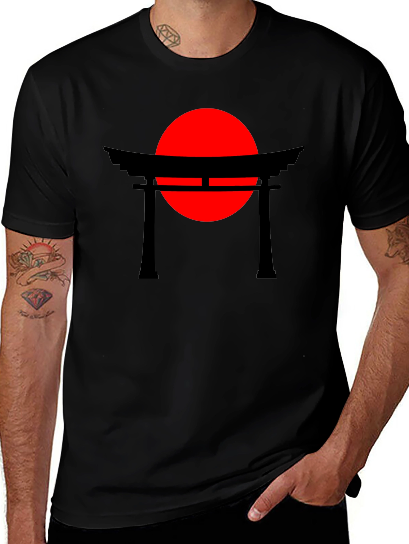 Variant 29 of Japanese Torii Gate & Rising Sun Graphic Tee