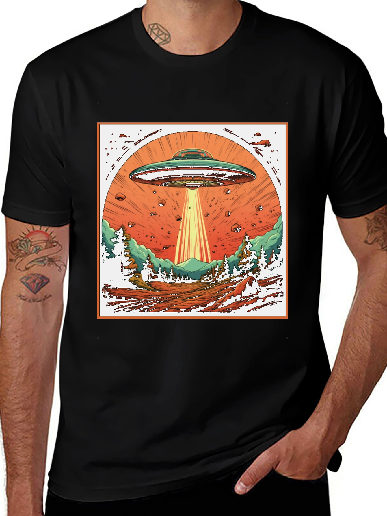 Variant 11 of UFO Abduction Graphic Tee