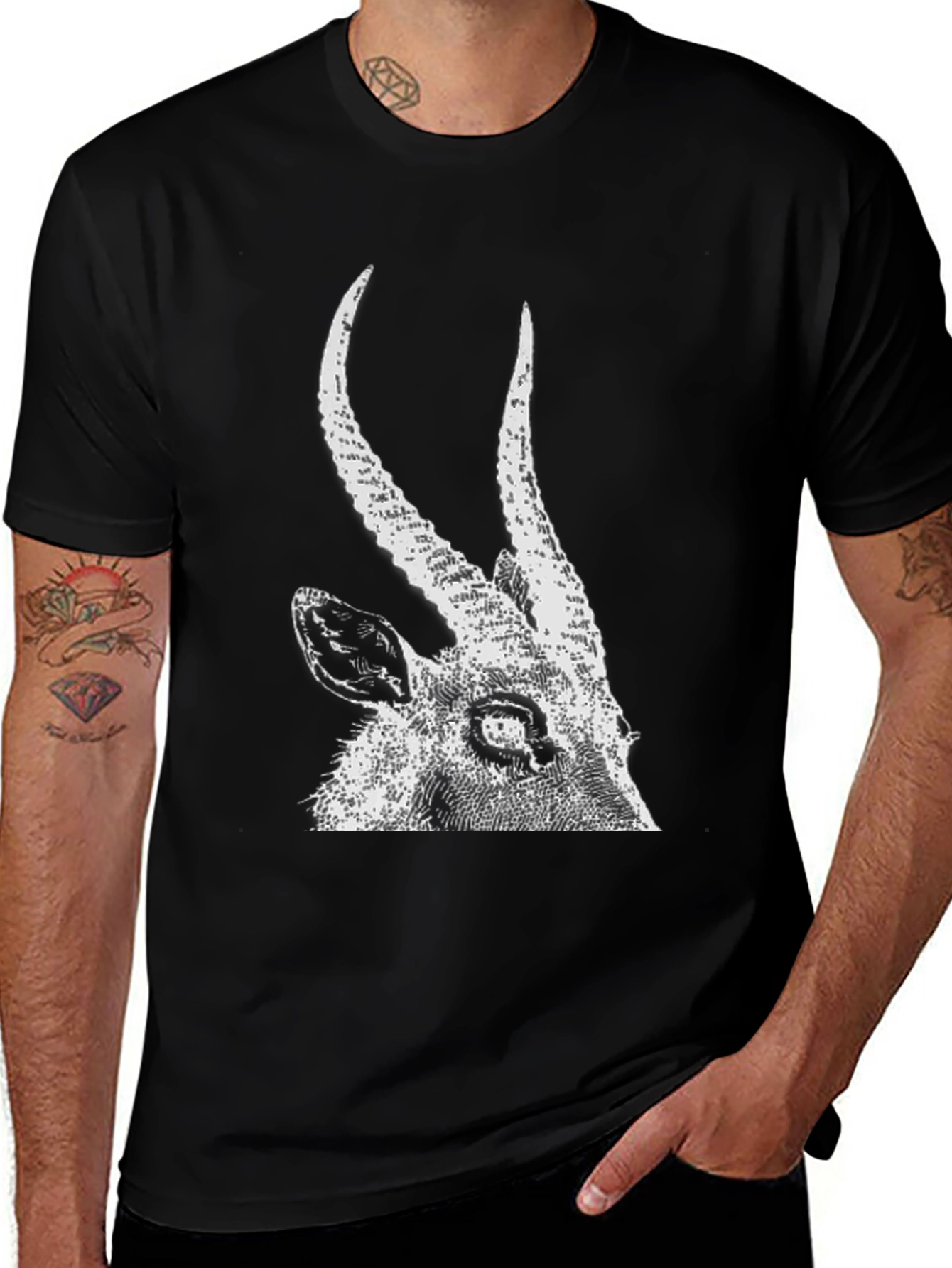 Variant 12 of Antelope Graphic Tee - Black Cotton T-Shirt