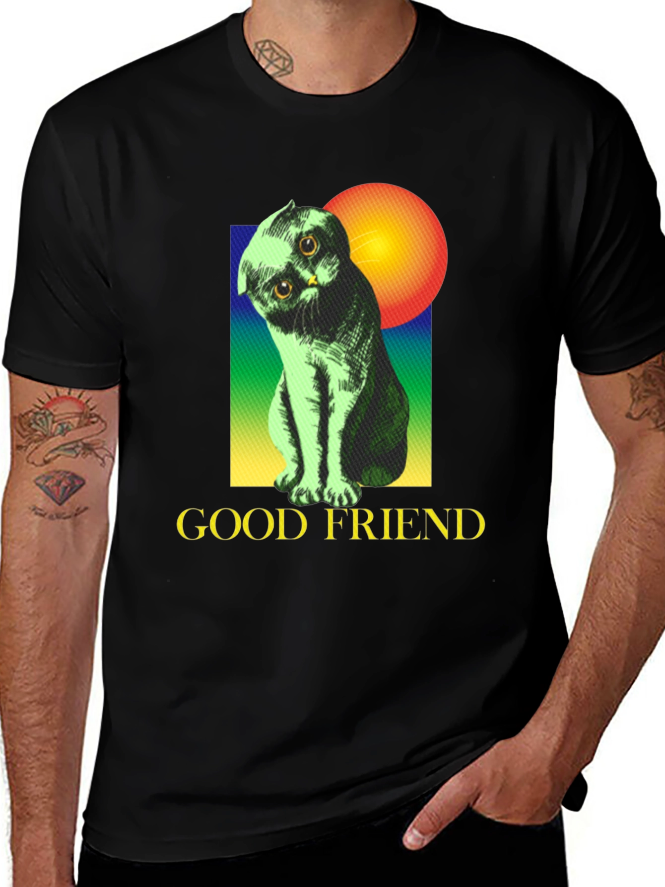 Variant 26 of Good Friend Cat Graphic Tee - Unisex Soft Cotton Shirt