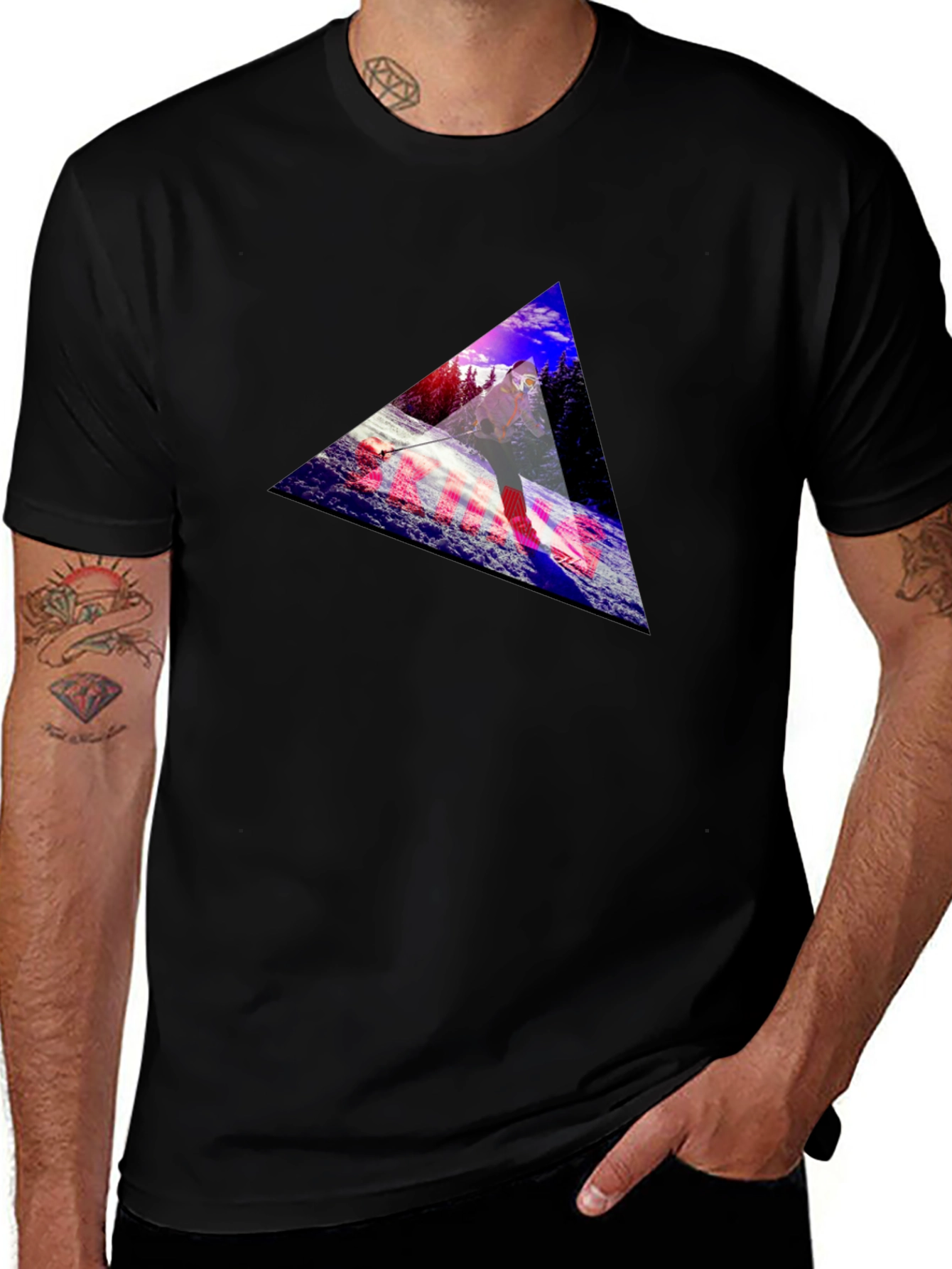 Variant 9 of Triangle Mountain Scene Graphic T-Shirt