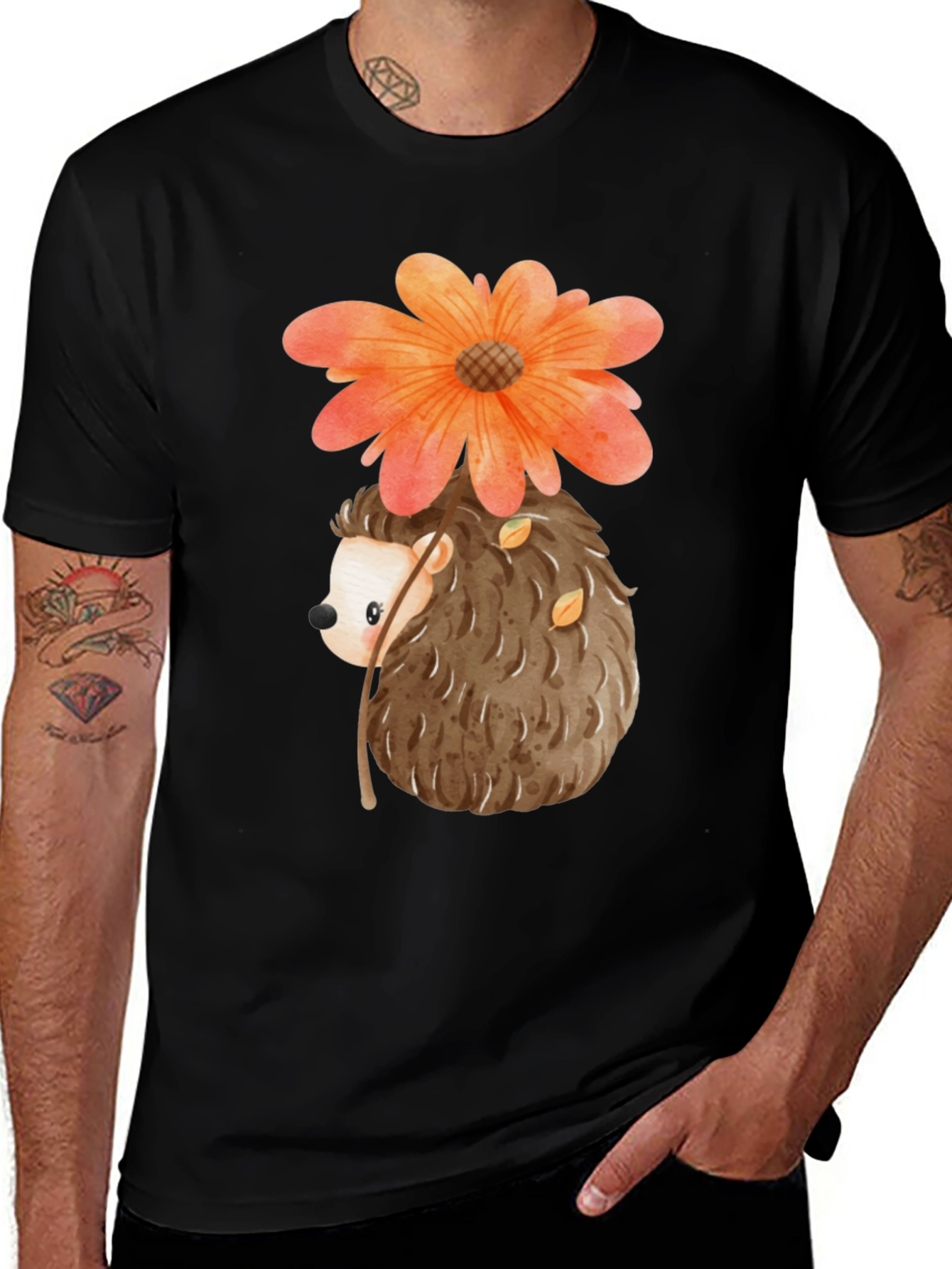 Variant 20 of Hedgehog with Flower T-Shirt