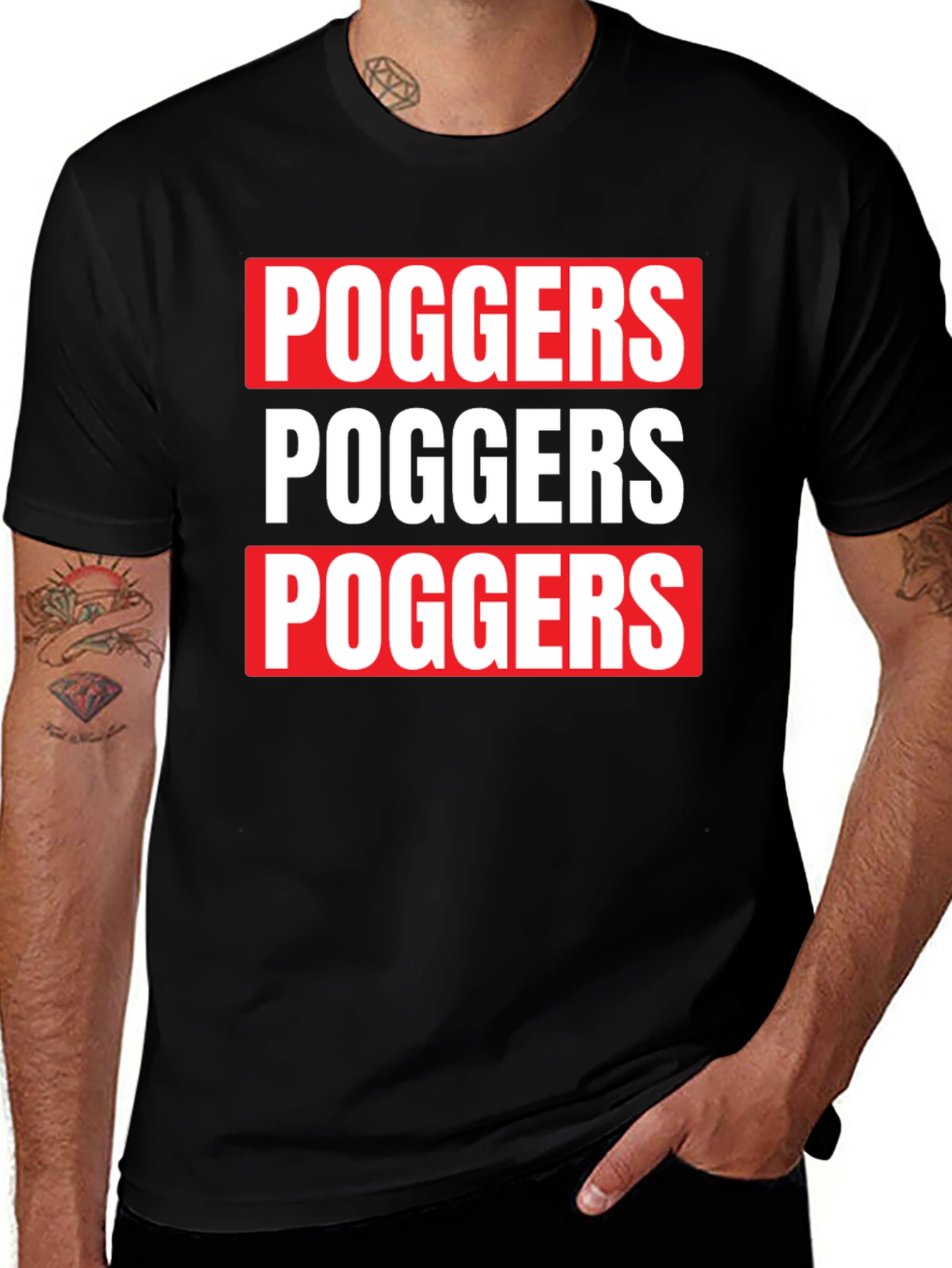 Poggers Graphic Tee - Black Cotton Blend