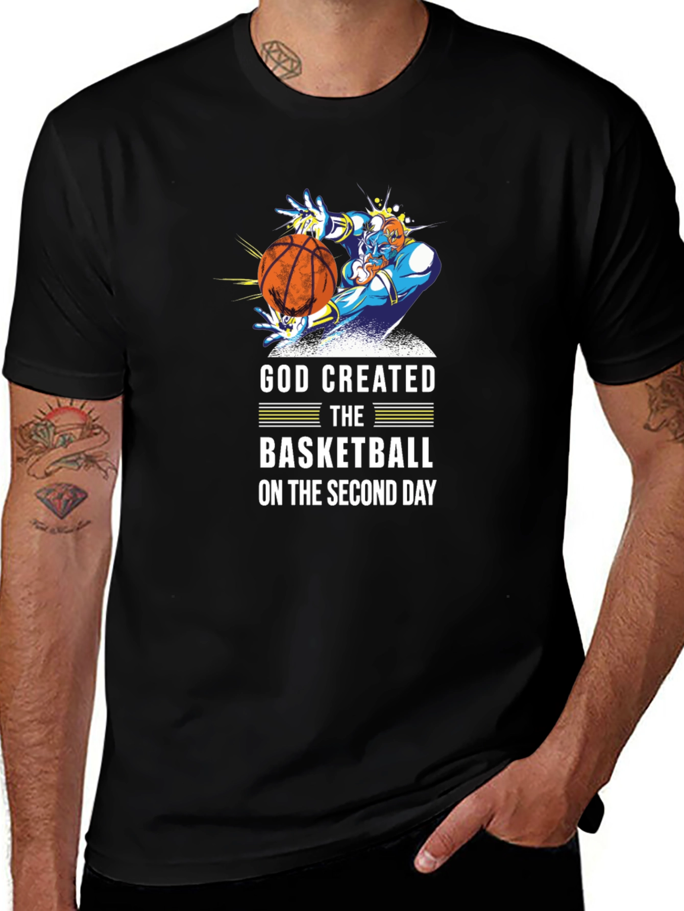 Variant 3 of God Created Basketball T-Shirt
