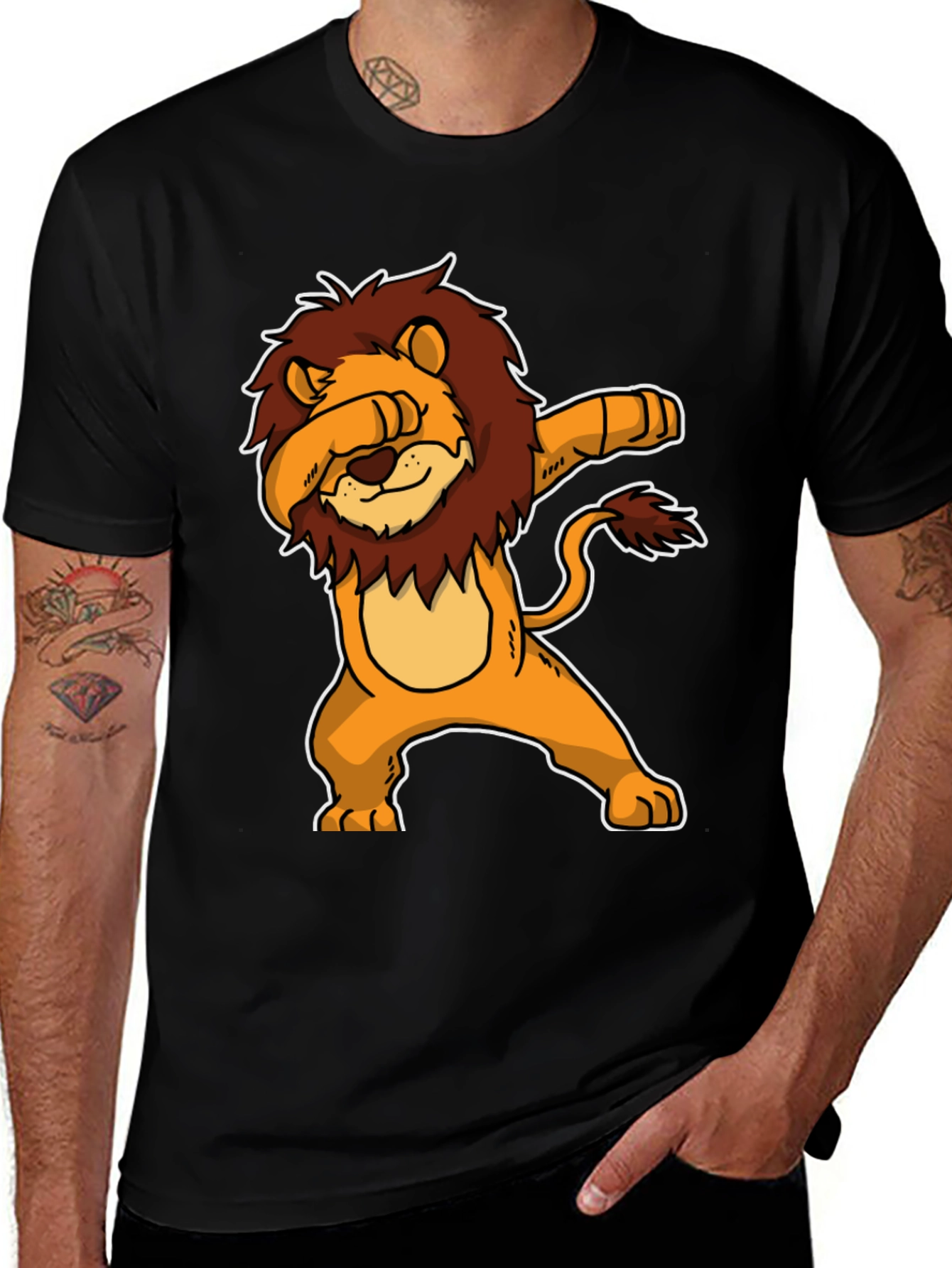 Variant 13 of Lion Dabbing T-Shirt - Cool Graphic Tee