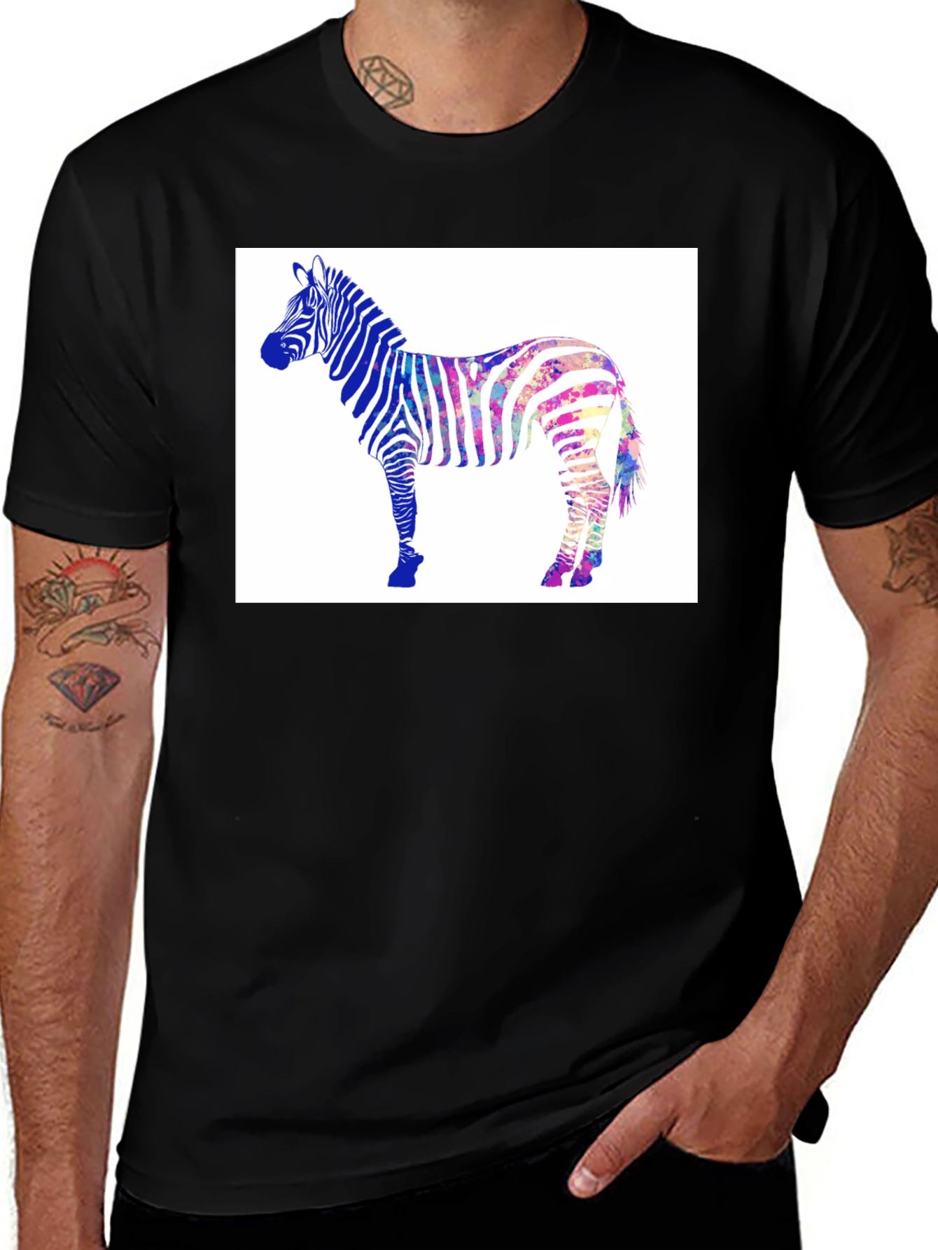 Variant 19 of Zebra Graphic Black T-Shirt