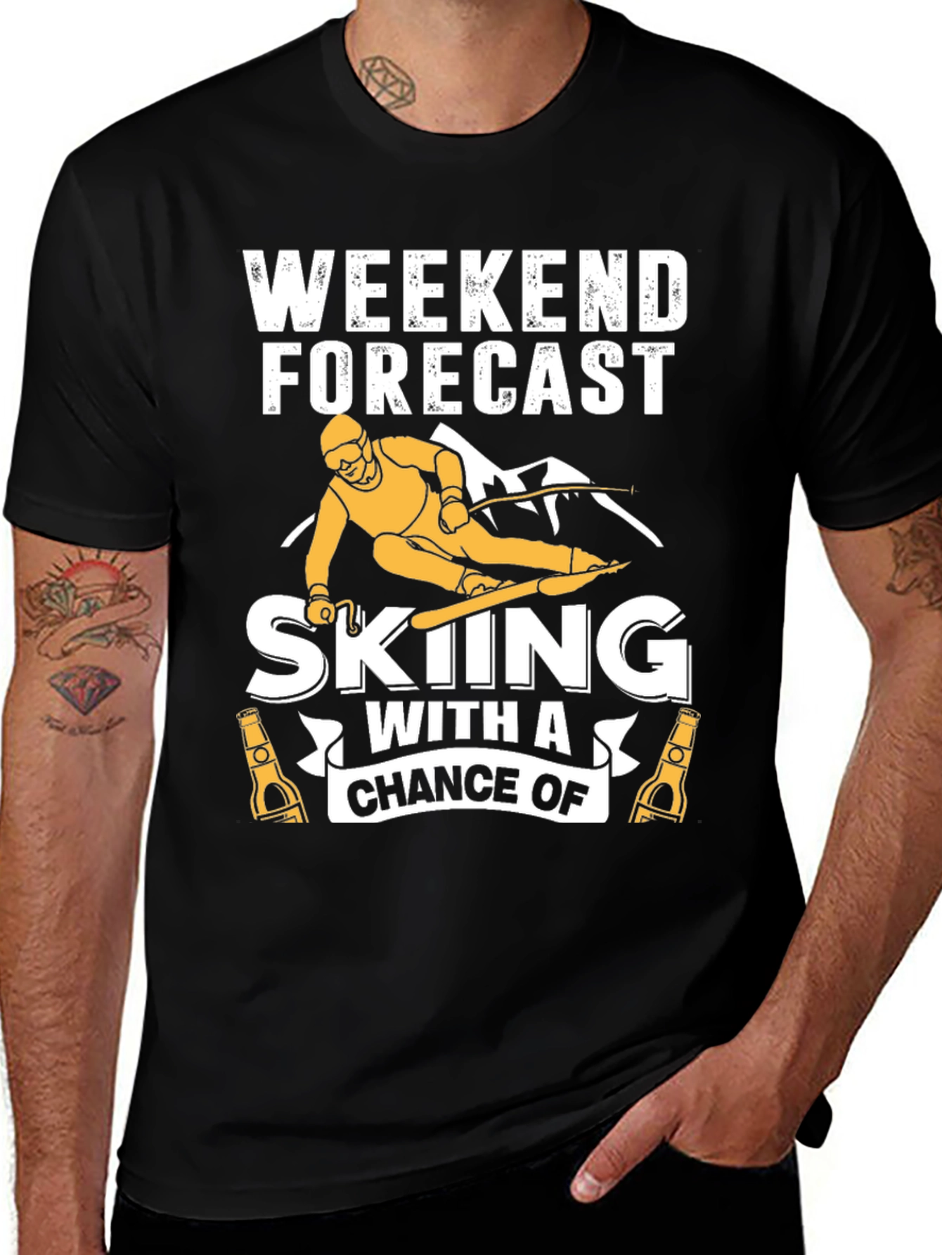 Variant 19 of Weekend Skiing Forecast T-Shirt