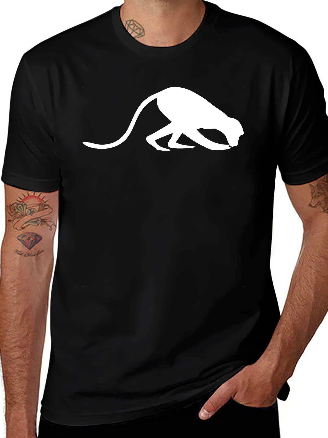 Variant 10 of Cool Monkey Graphic Black T-Shirt