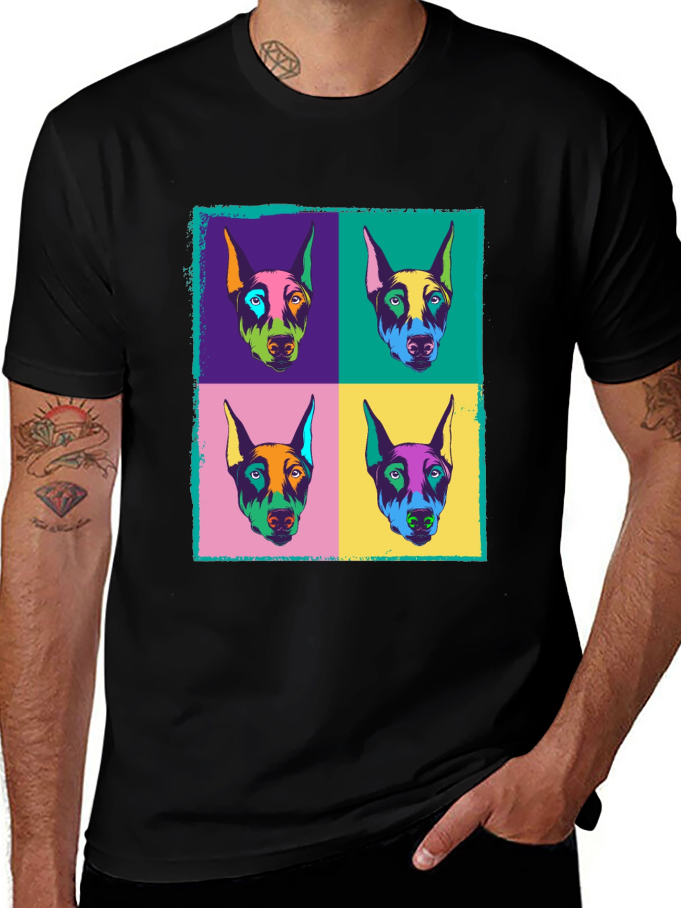 Pop Art Doberman T-Shirt - Stylish Dog Lover Tee