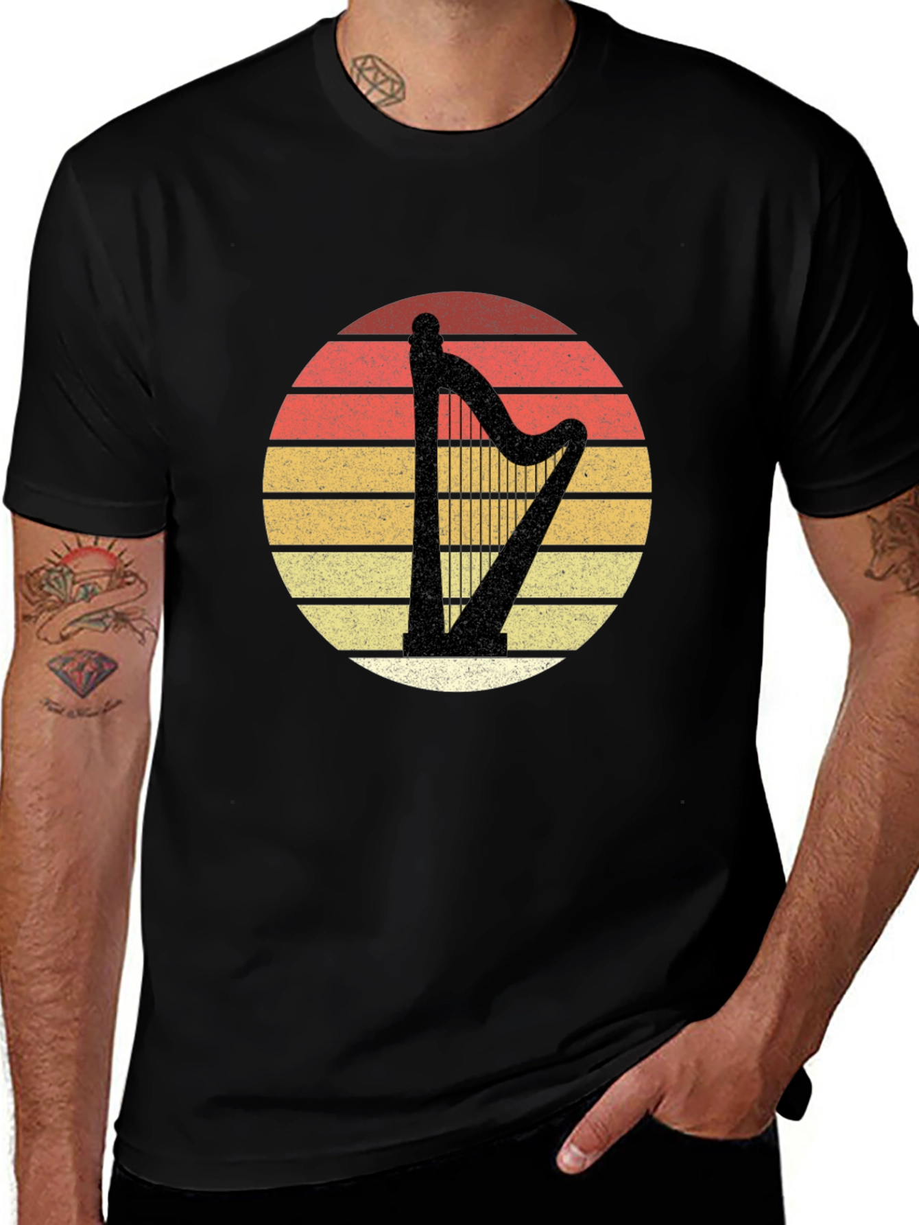 Variant 8 of Retro Harp Sunset T-Shirt