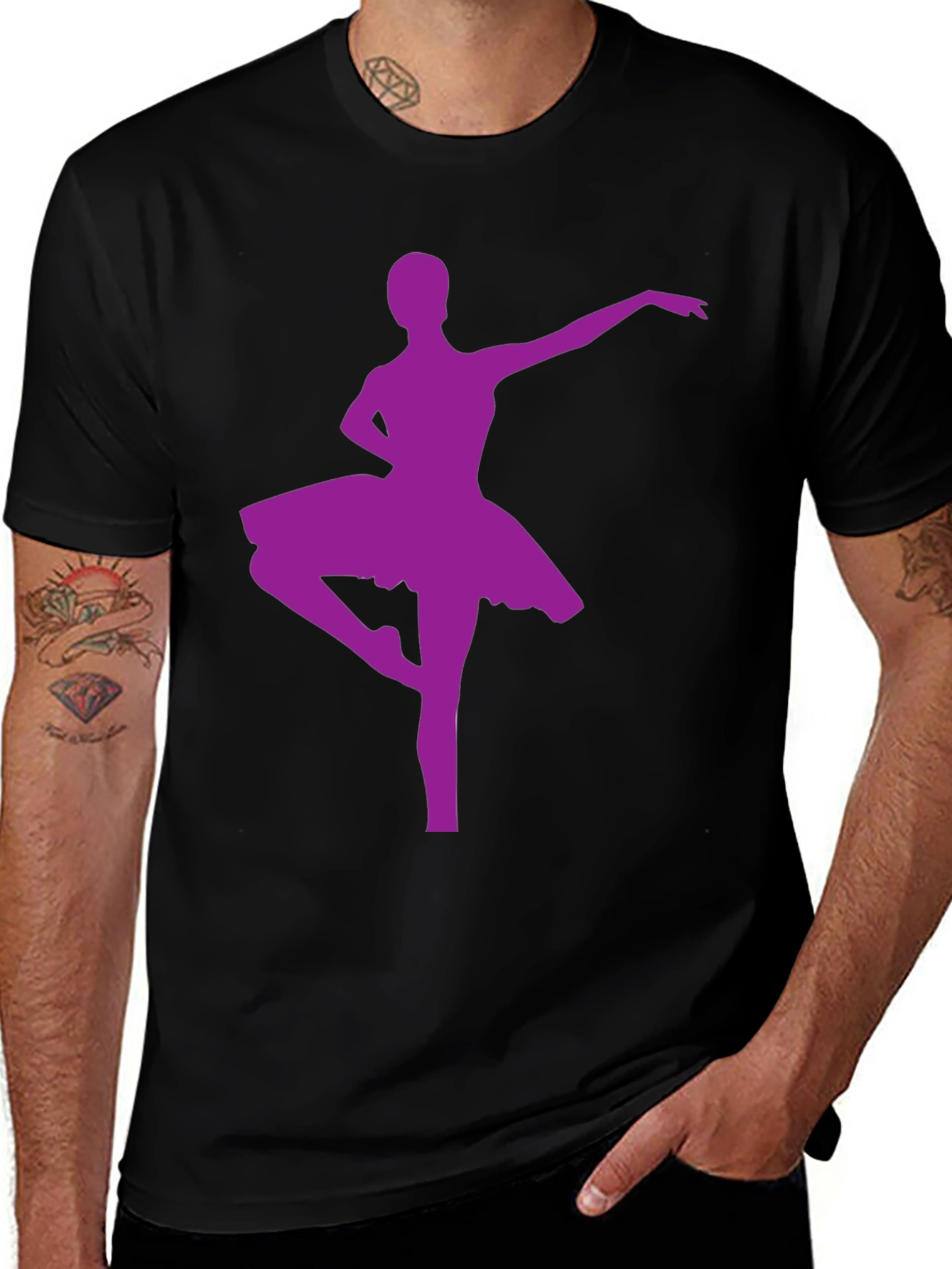 Ballerina Graphic T-Shirt - Black