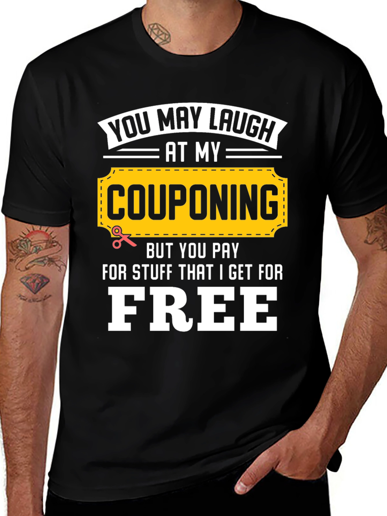 Variant 14 of Couponing Humor T-Shirt - Free Stuff!