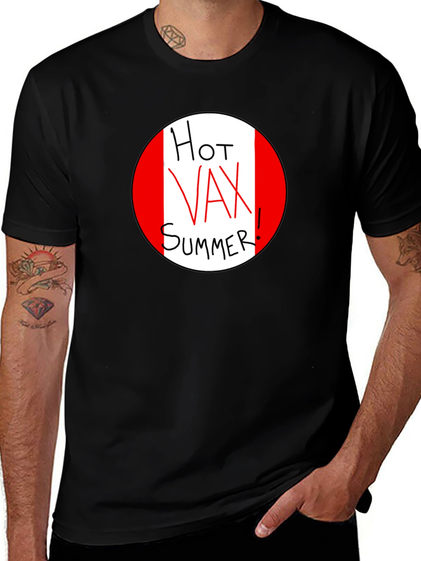 Variant 5 of Hot Vax Summer Graphic Tee - Black Unisex T-Shirt