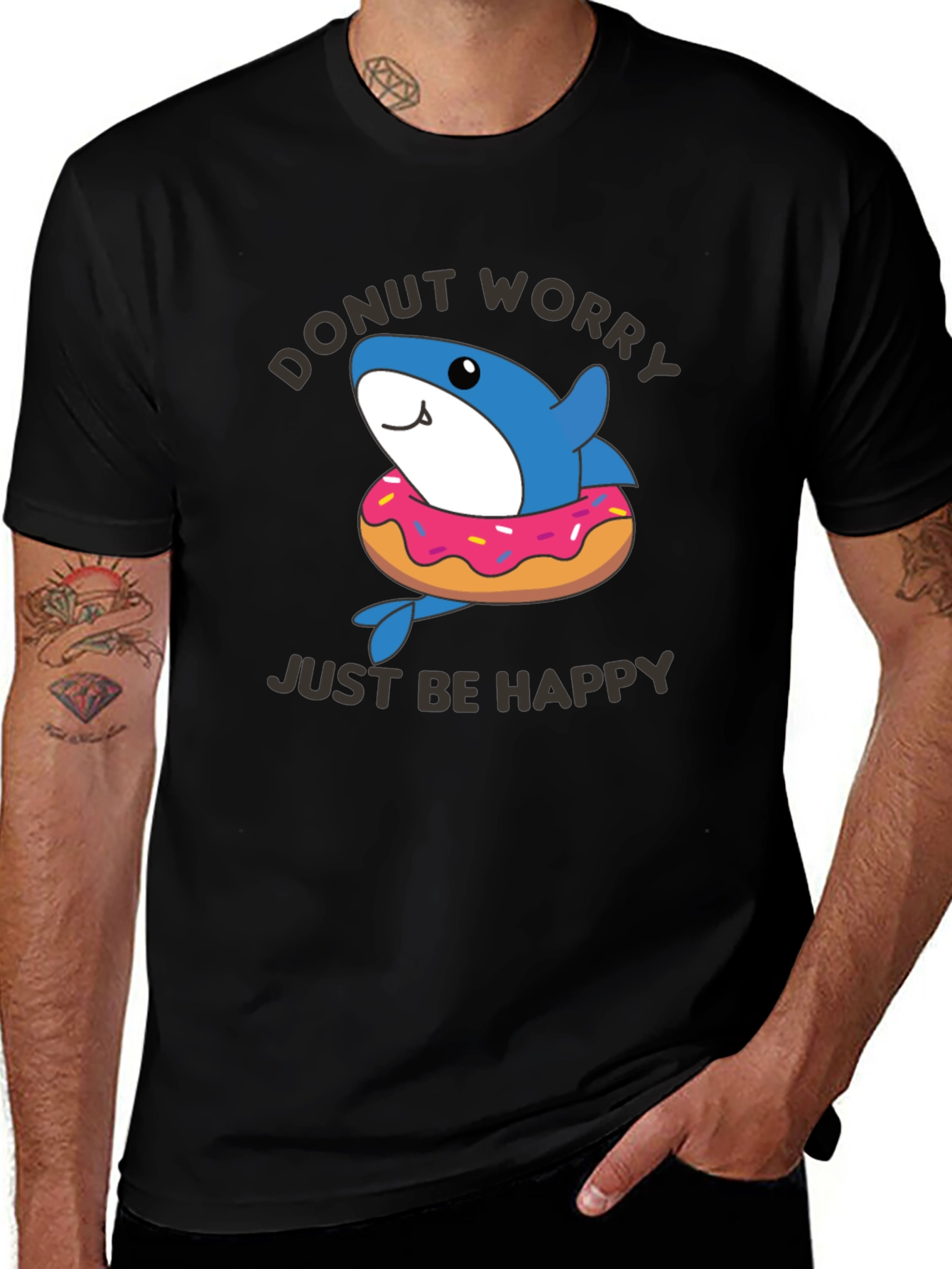 Donut Worry Be Happy Shark T-Shirt