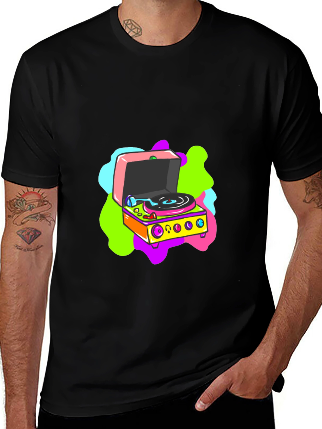 Variant 4 of Retro Turntable Graphic Tee
