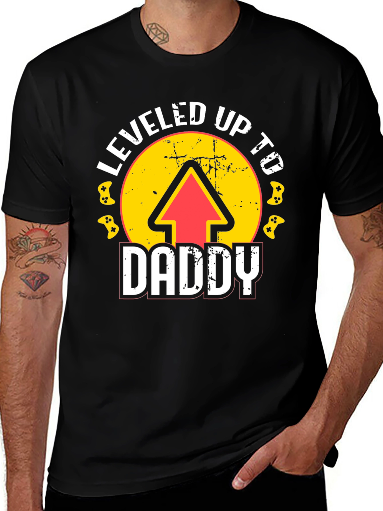 Variant 12 of Leveled Up to Daddy Graphic Tee