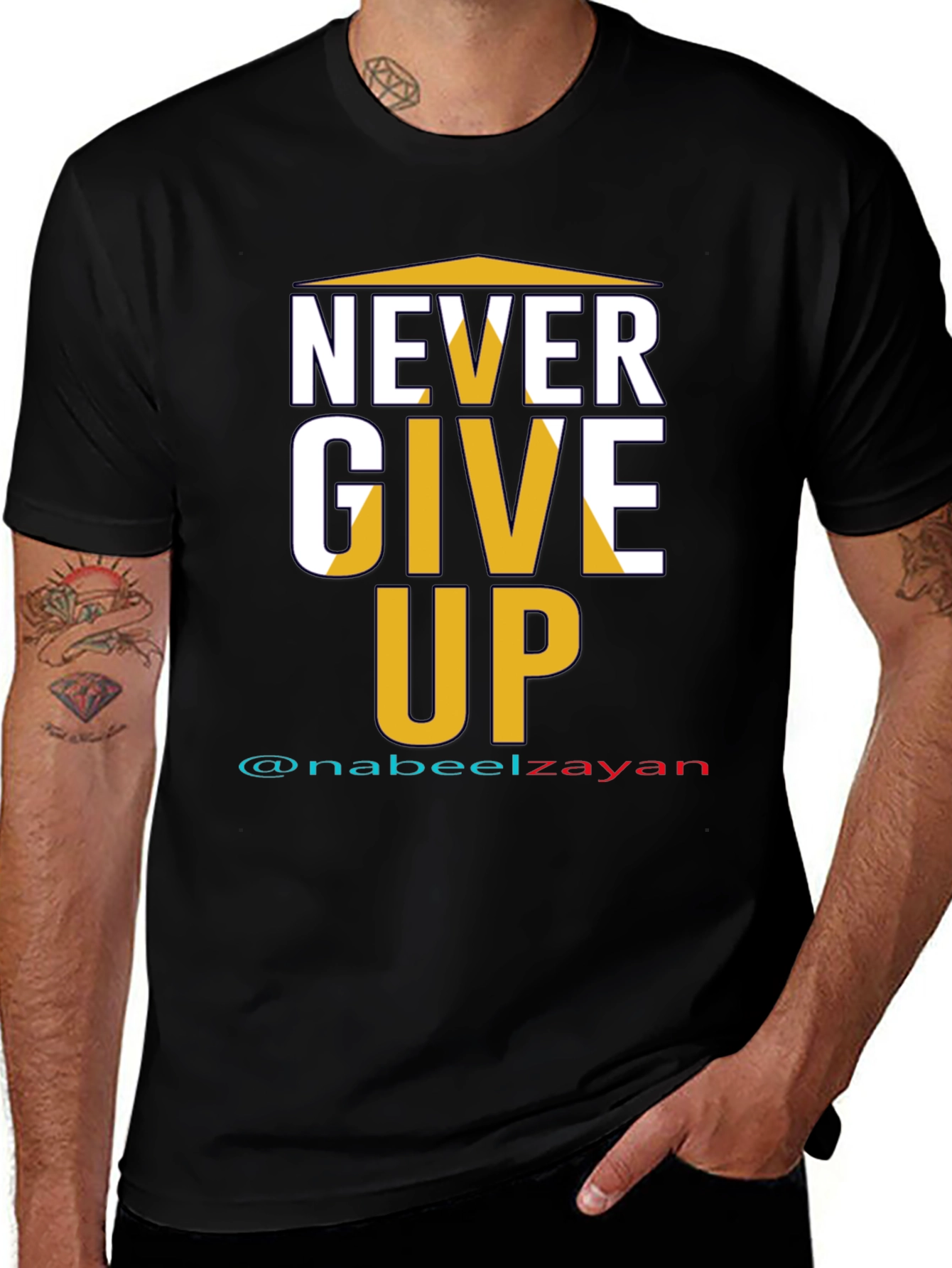 Variant 21 of Never Give Up Graphic Tee - Motivational T-Shirt
